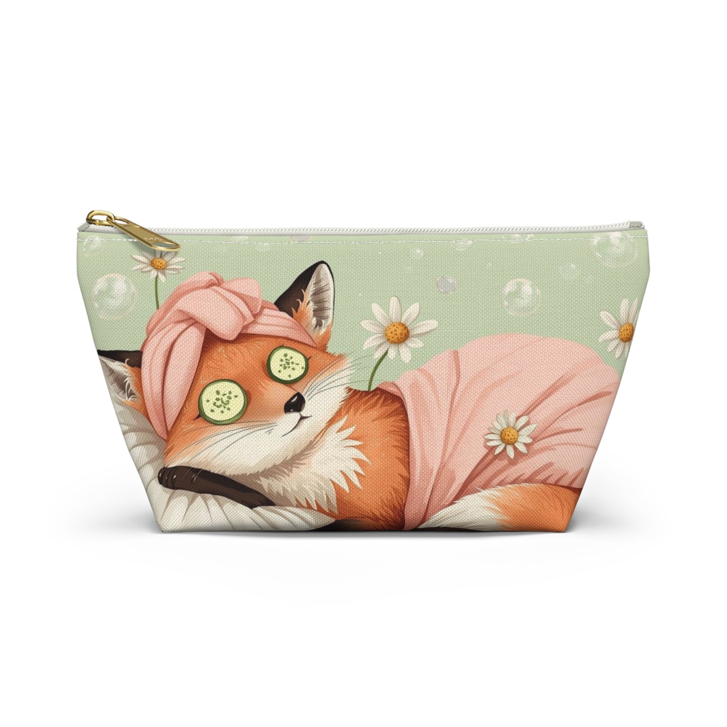 Fox Spa Day Cosmetic Pouch | Cute Makeup Bag