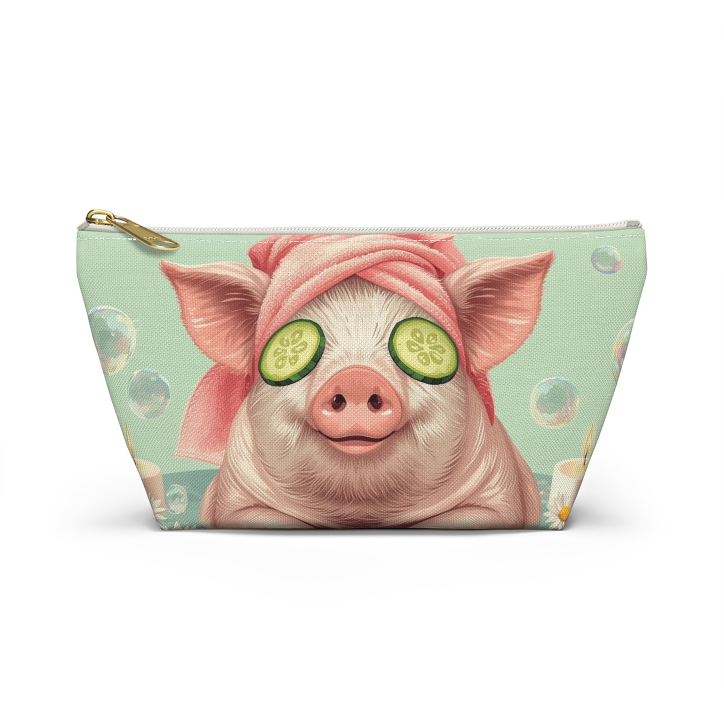 Pig Spa Day Cosmetic Pouch | Cute Makeup Bag