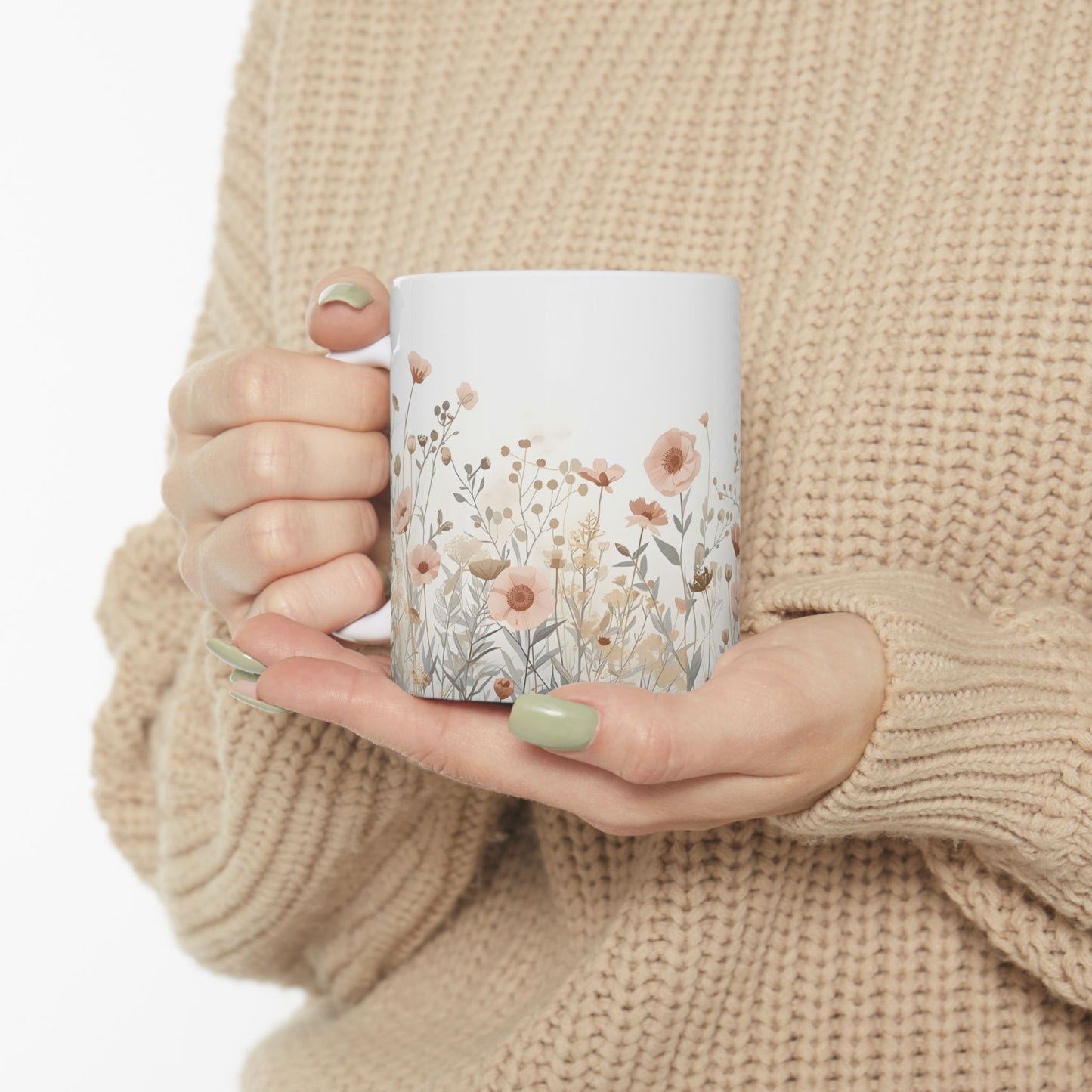 Quiet Botanicals Wildflower Ceramic Mug Coffee Cup (11oz, 15oz)