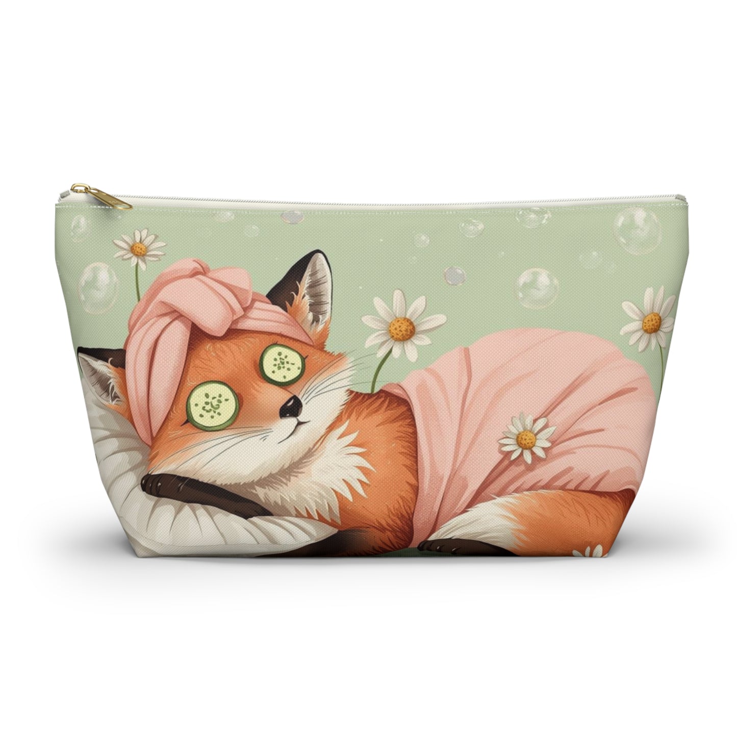 Fox Spa Day Cosmetic Pouch | Cute Makeup Bag
