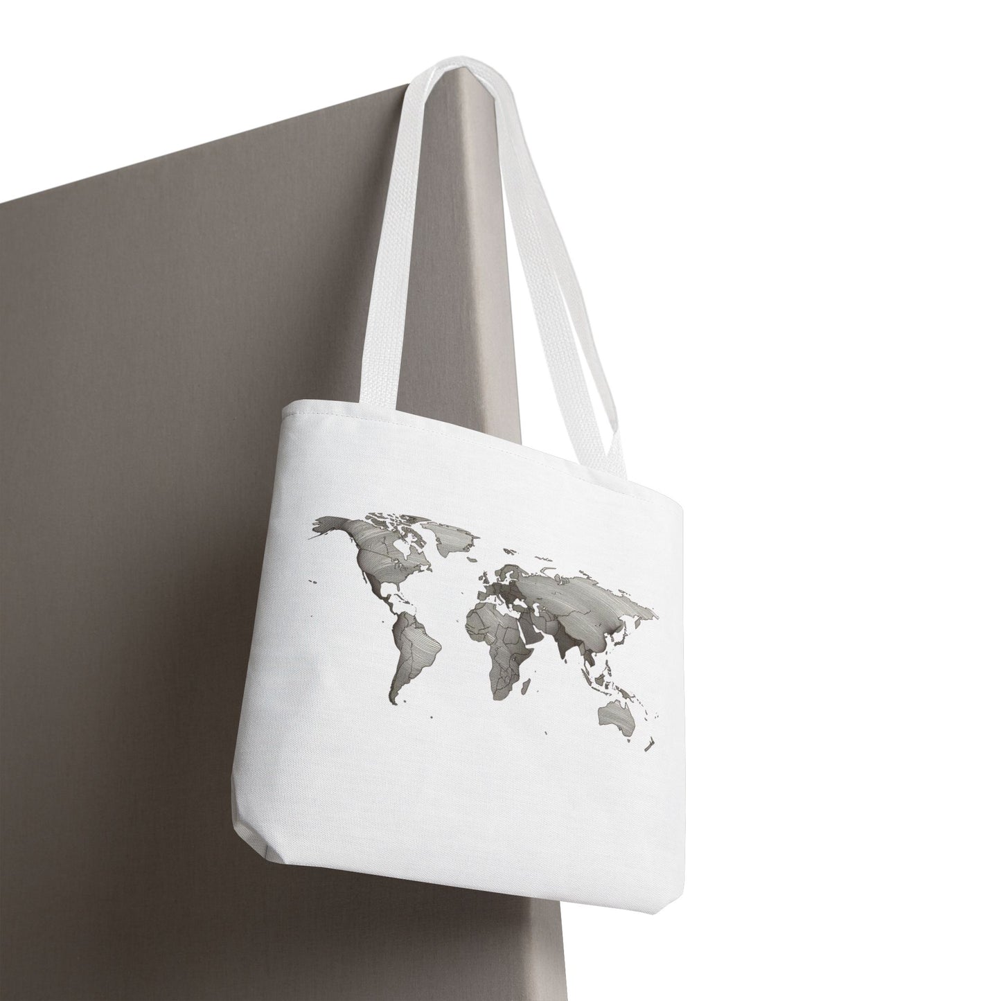 Vintage World Map Minimal Travel Aesthetic Cotton Canvas Tote Bag