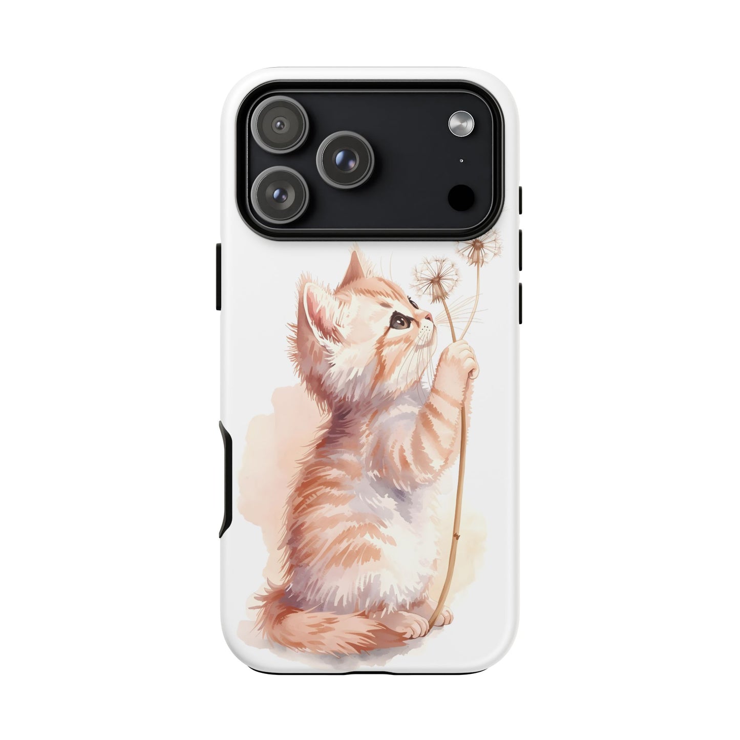 Poetic Kitten with Dandelion Tough Protective iPhone Case