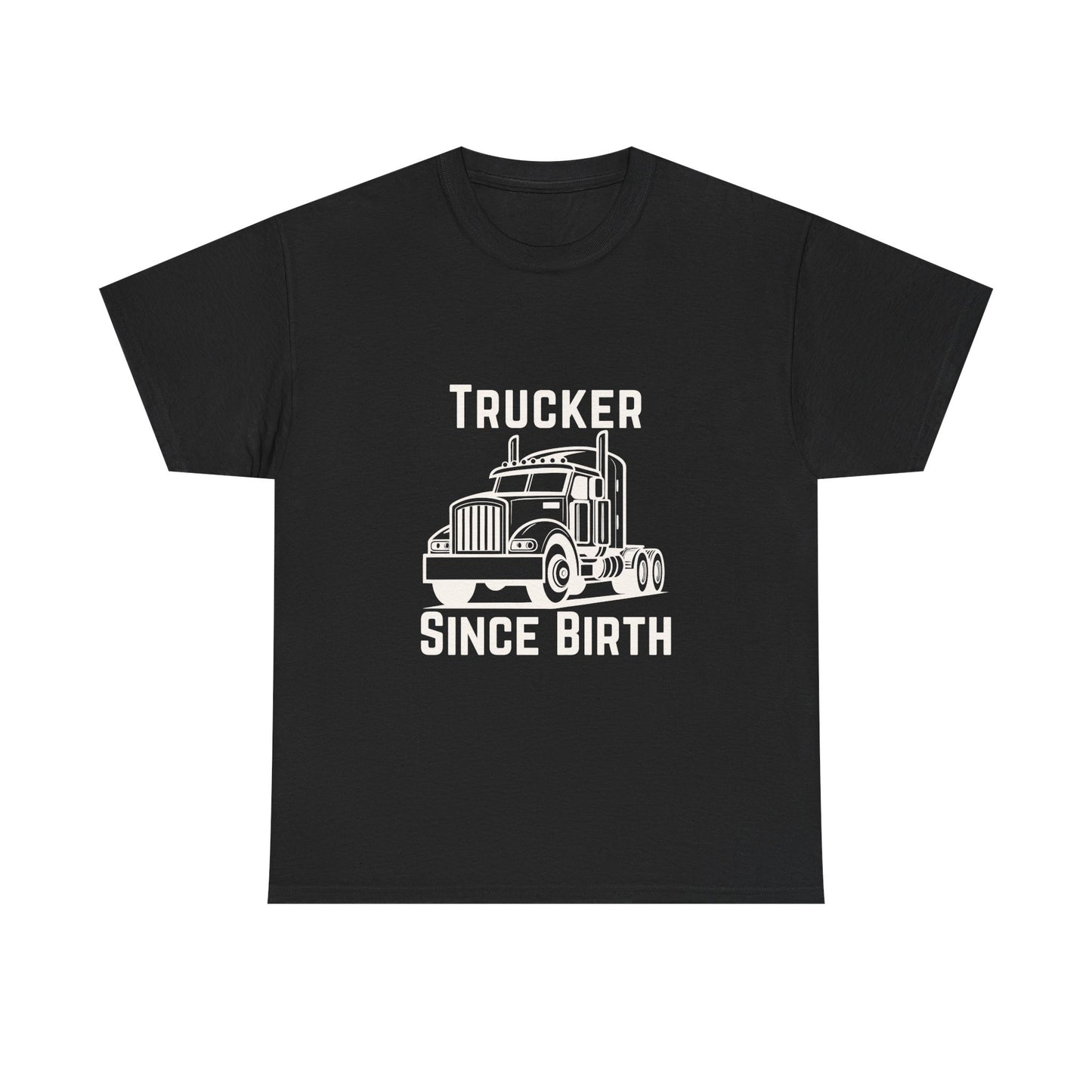 Trucker Since Birth T-Shirt Minimal Truck Driver Graphic Tee for Men