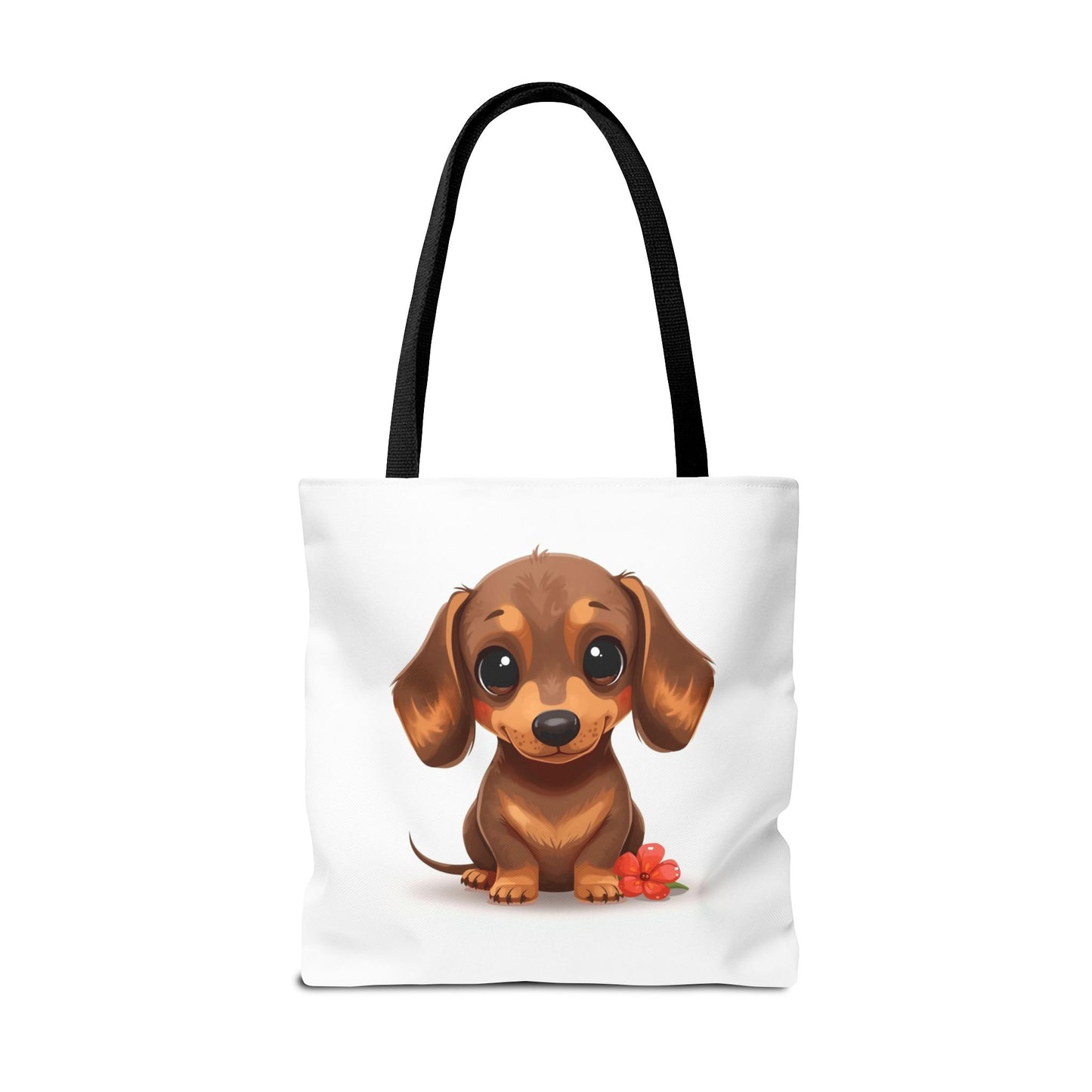 Charming Dachshund Cute Sausage Dog Illustration Cotton Canvas Tote Bag