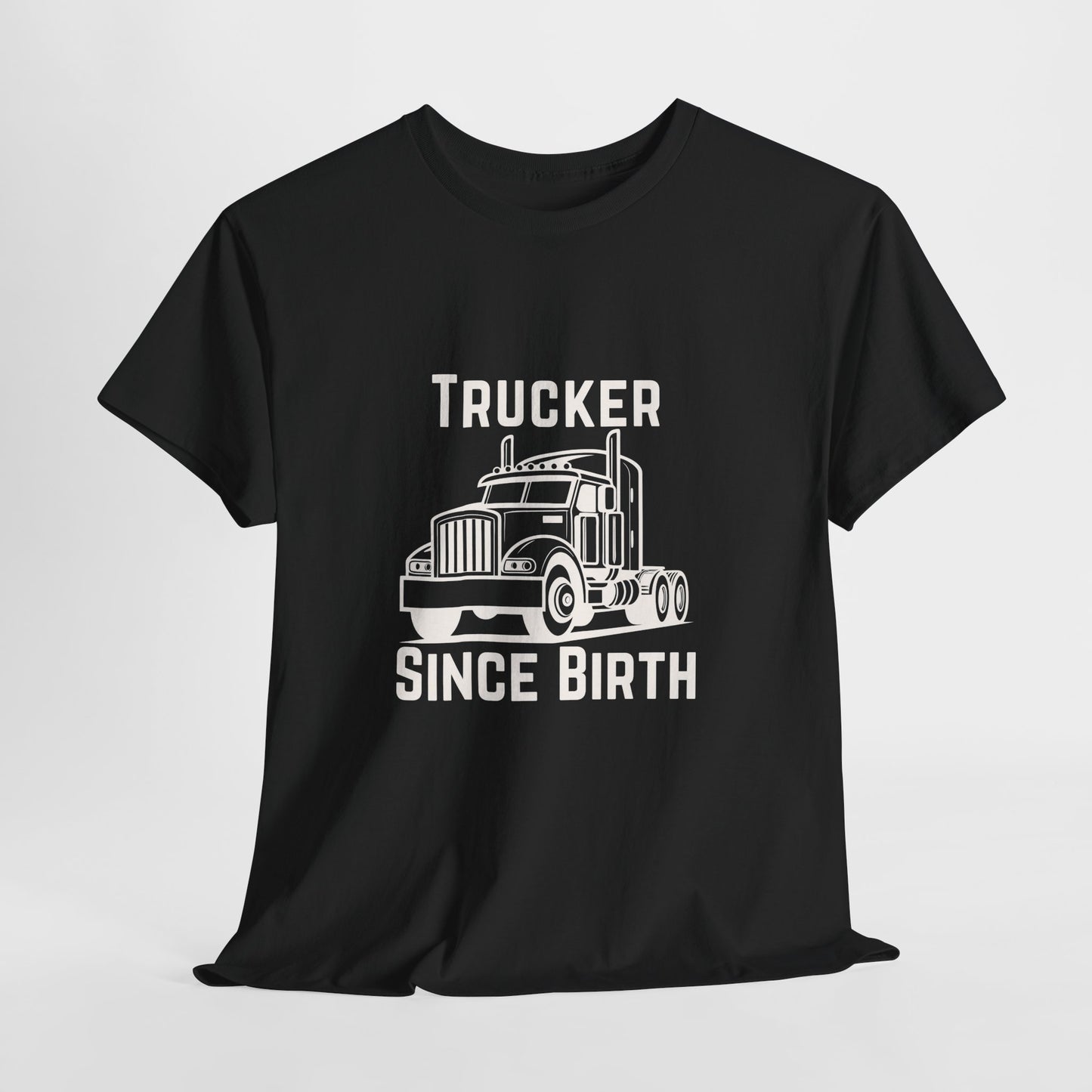 Trucker Since Birth T-Shirt Minimal Truck Driver Graphic Tee for Men