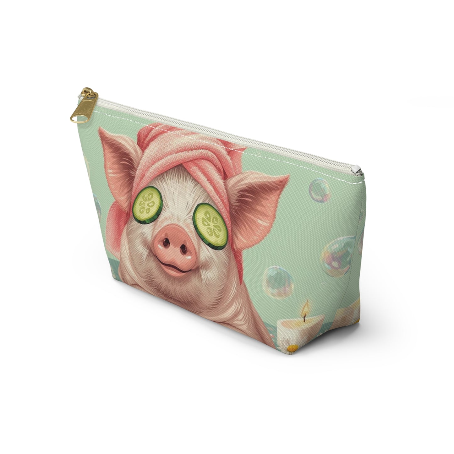 Pig Spa Day Cosmetic Pouch | Cute Makeup Bag