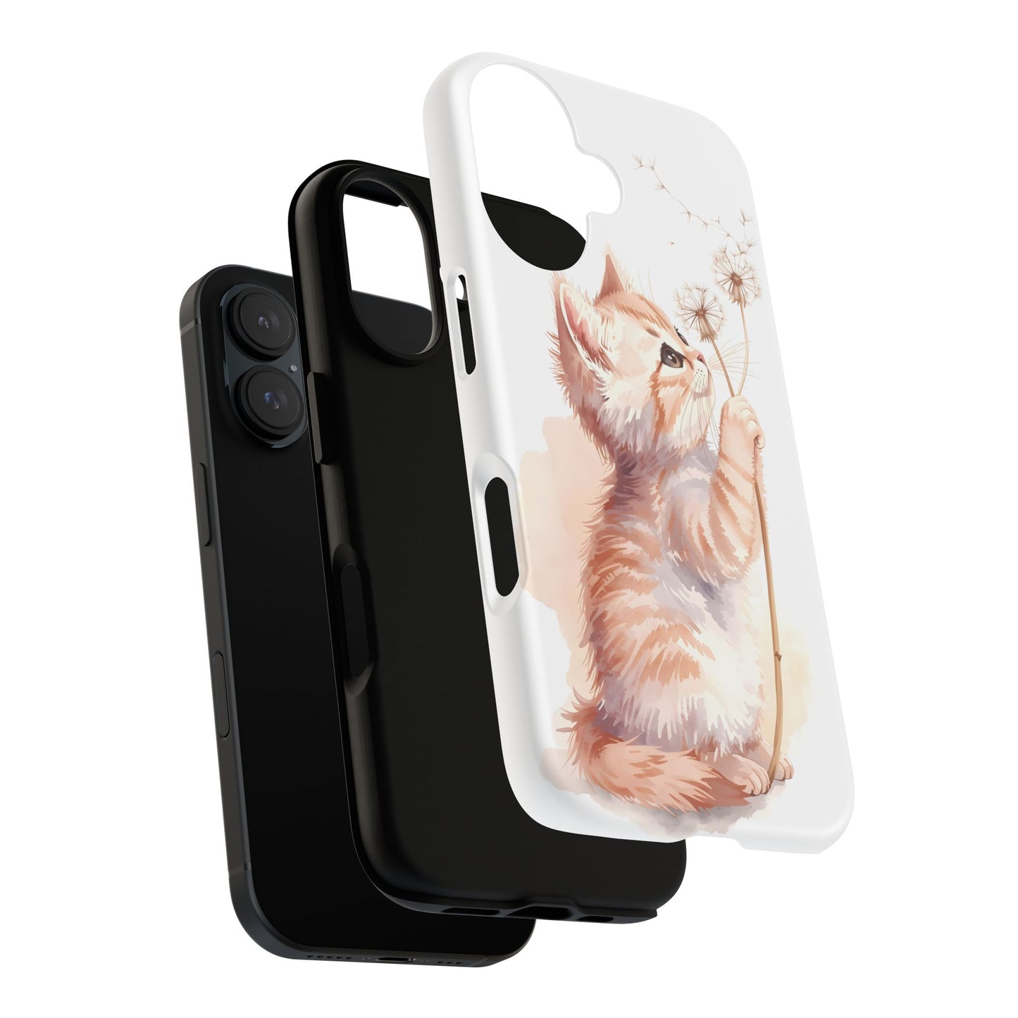 Poetic Kitten with Dandelion Tough Protective iPhone Case