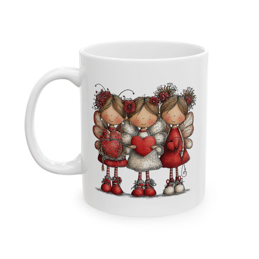 Angels of the Heart Ceramic Mug - Vibrant Colorful Coffee Cup (11oz & 15oz)