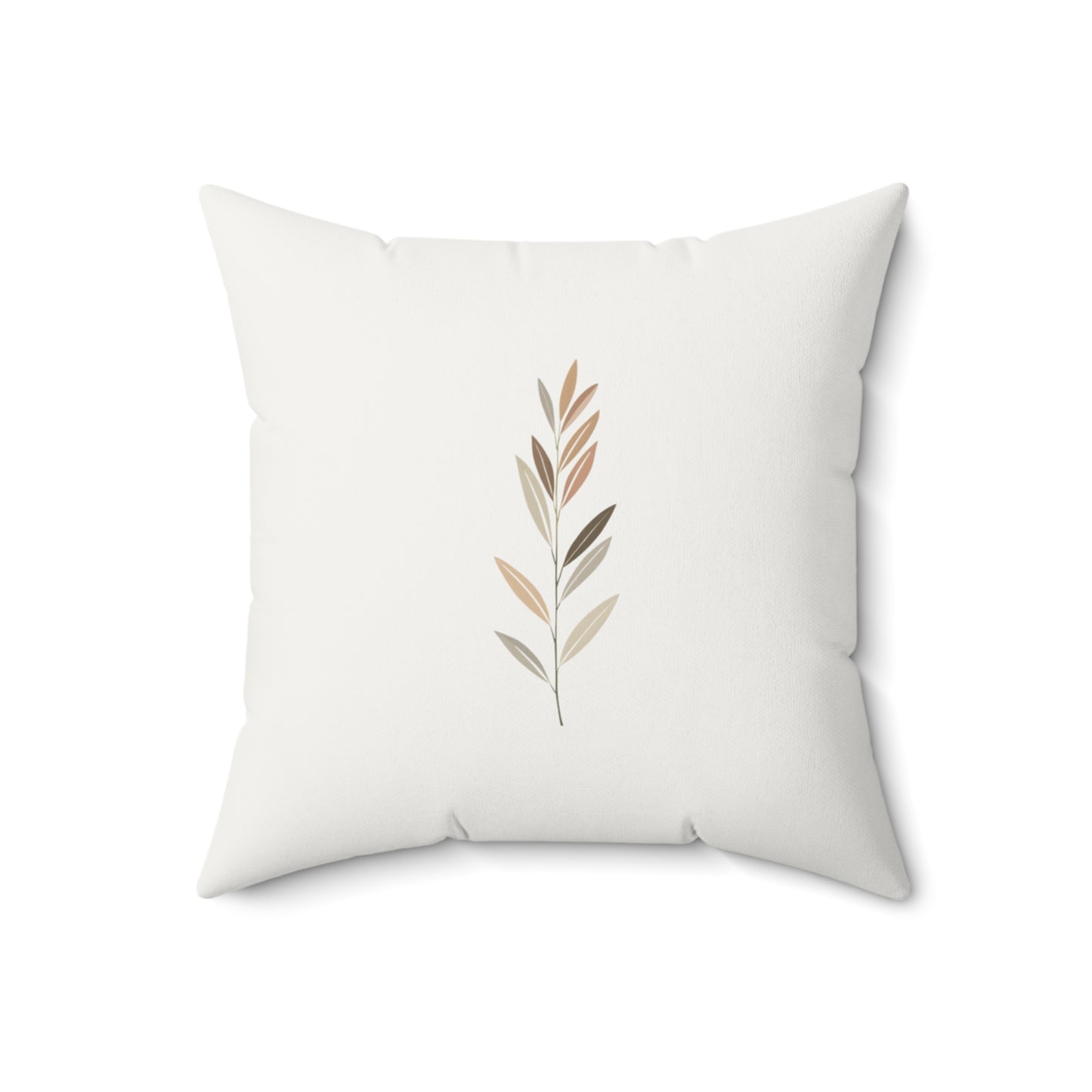 Minimalist Botanical Throw Pillow - Quiet Botanicals No. 5 — Neutral Watercolor Wildflowers Square Throw Pillow