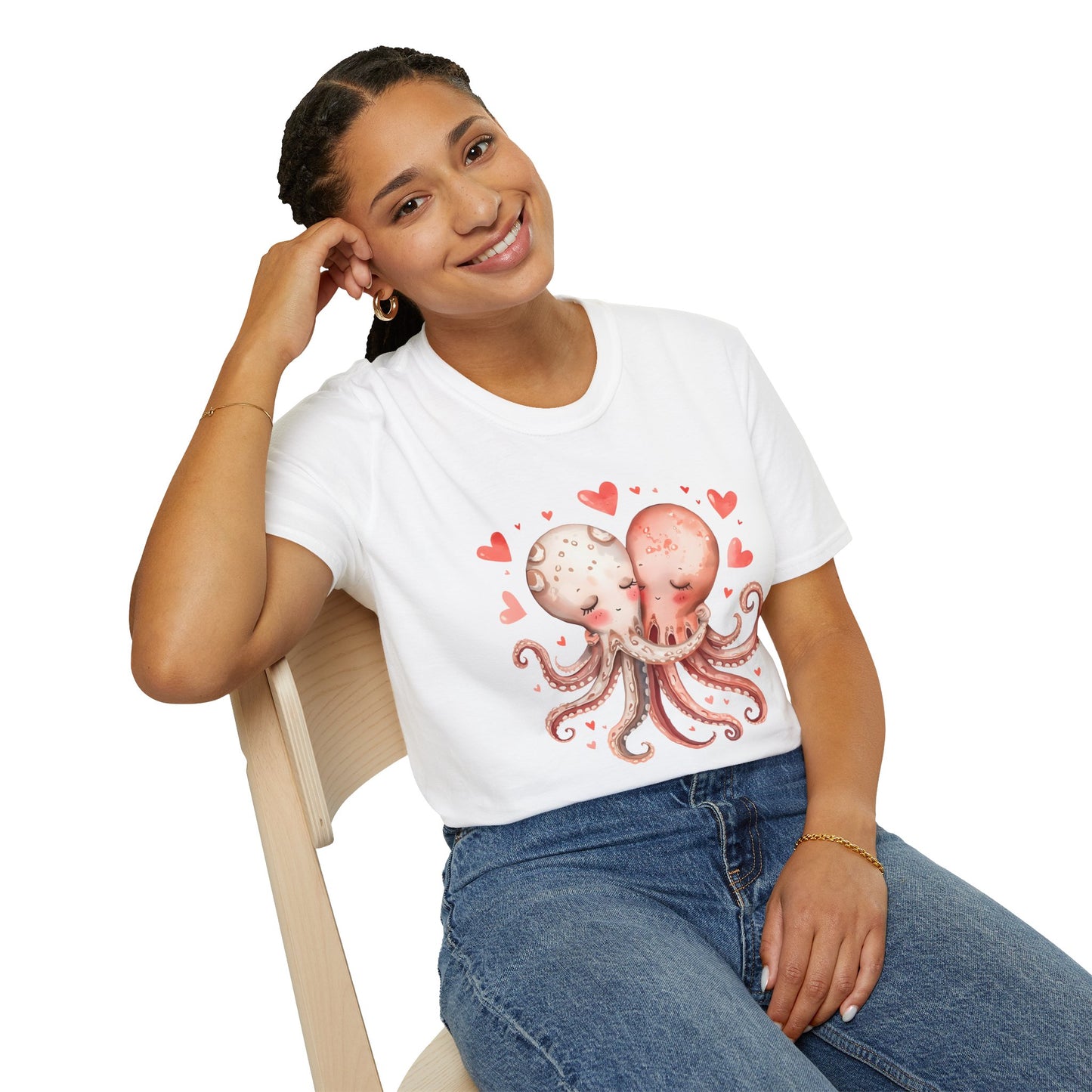 Stuck On You Too - Cute Couple Sea Life Valentine Tee