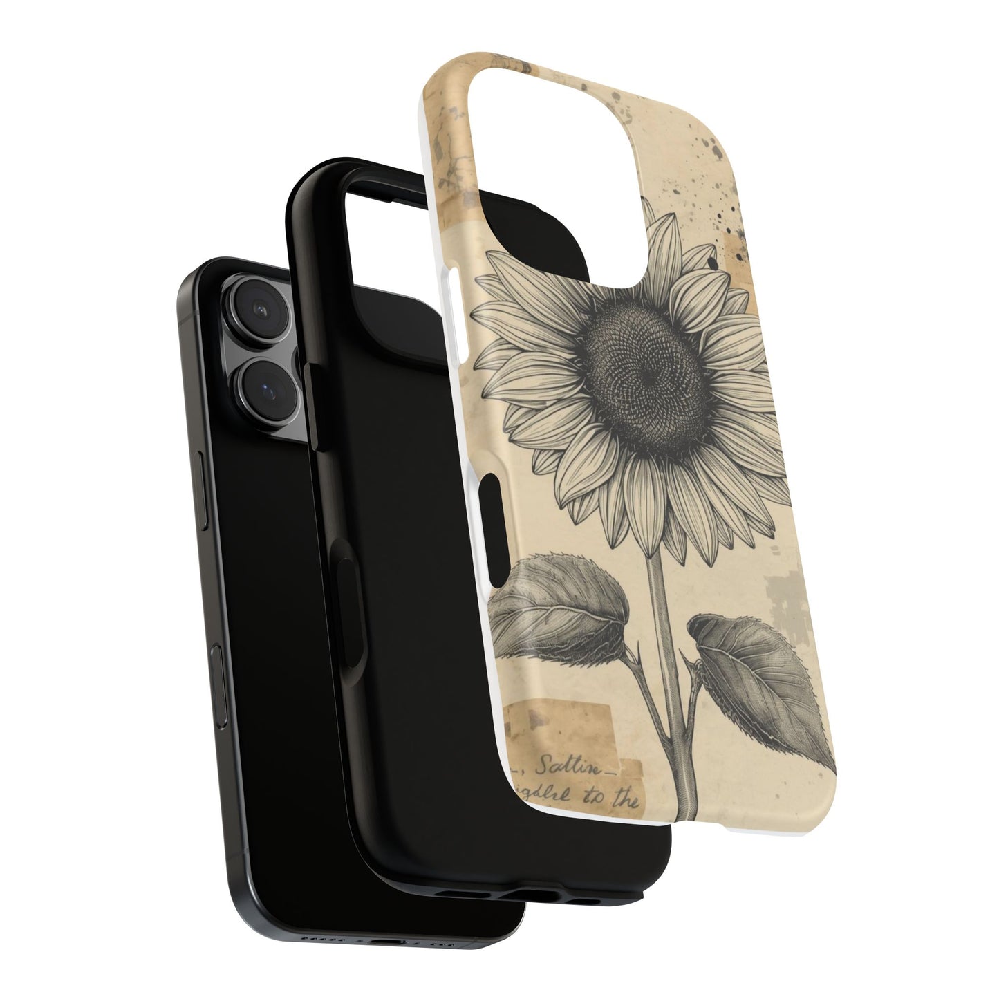 Vintage Sunflower Illustration Tough Protective iPhone Case