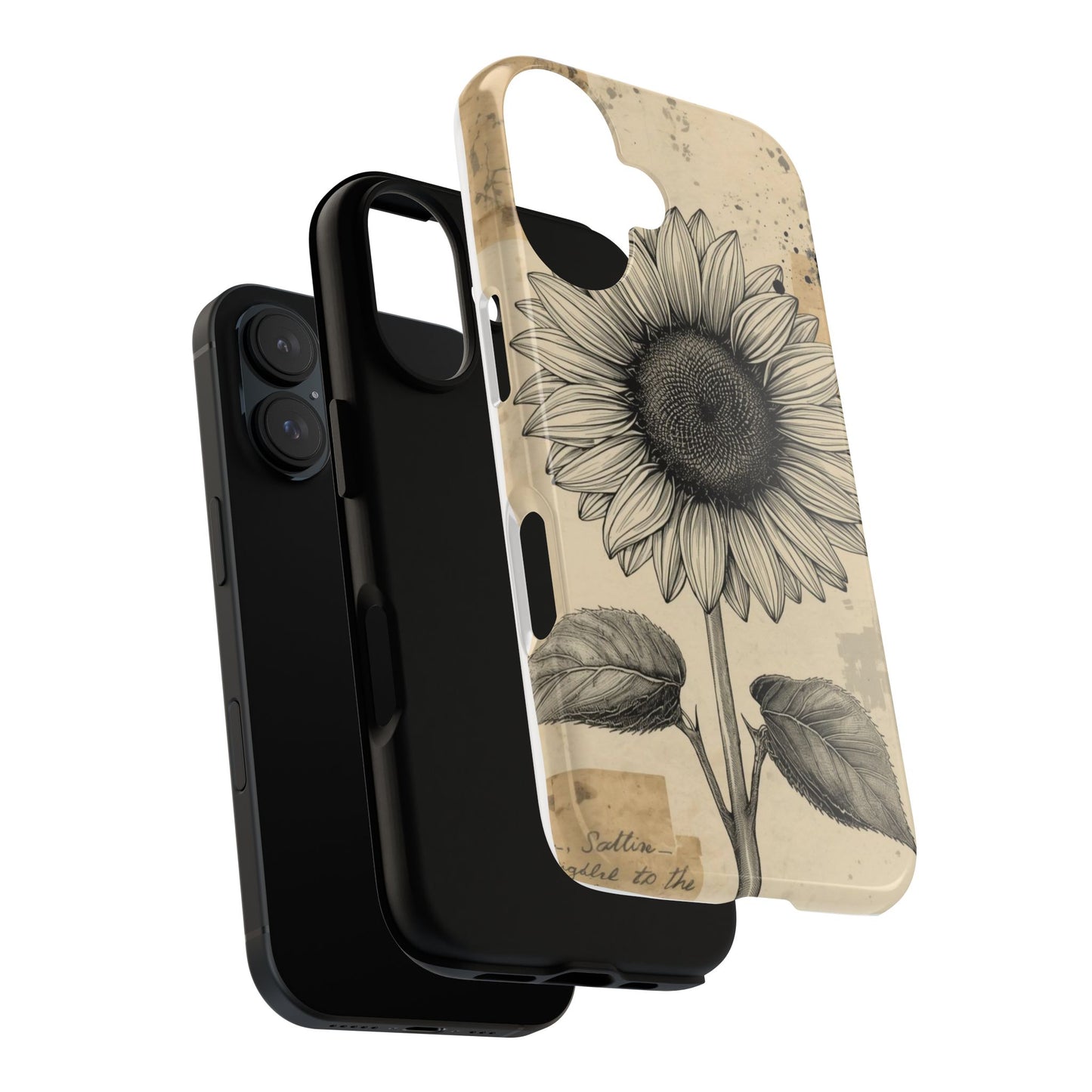 Vintage Sunflower Illustration Tough Protective iPhone Case