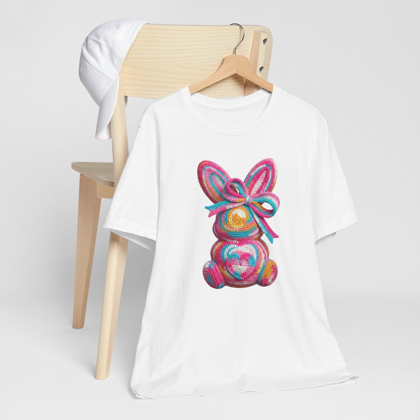 Crochet Easter Bunny with Heart Detail Spring Design T-shirt