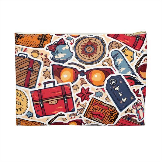 Vacation Stickers Collage Travel & Passport Pouch
