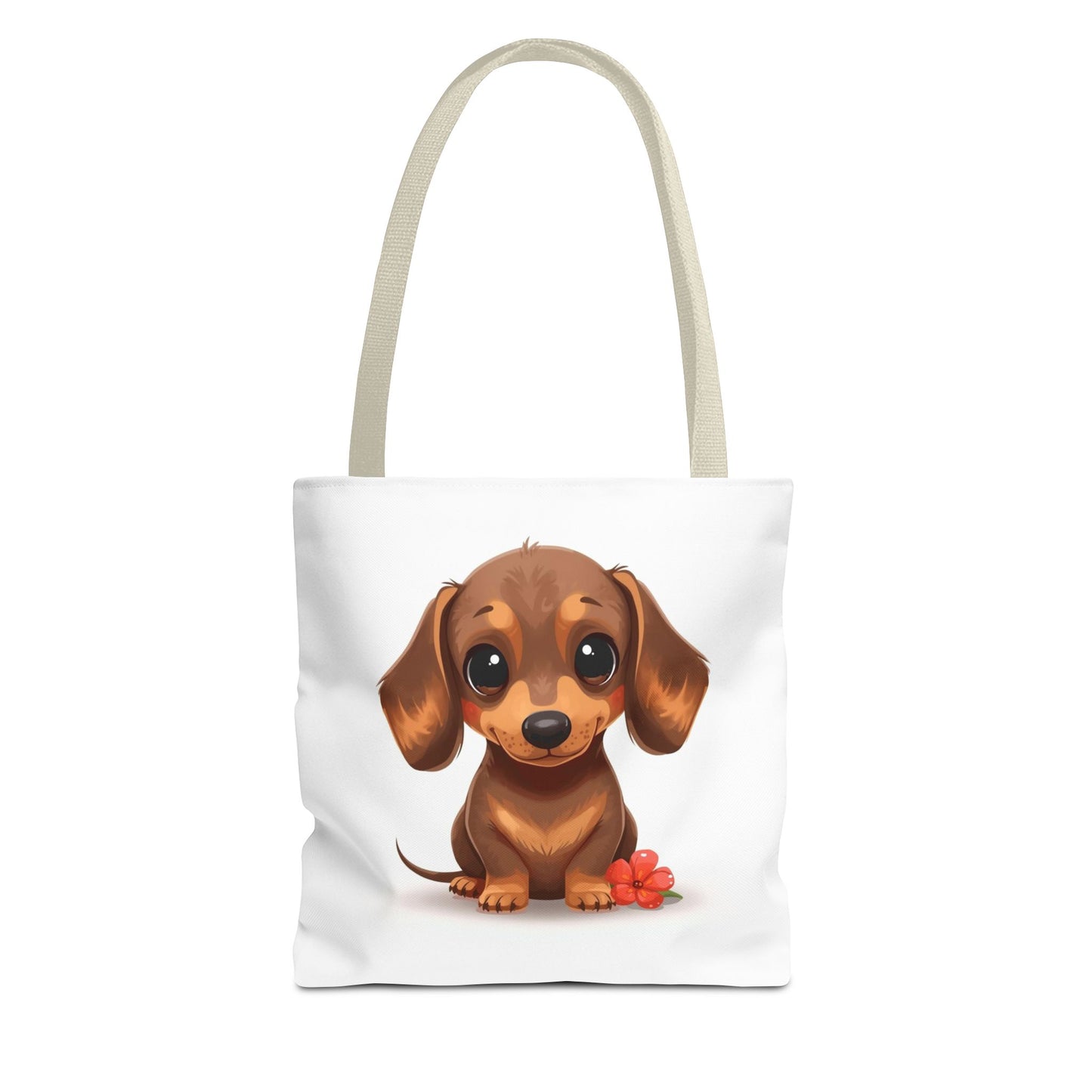 Charming Dachshund Cute Sausage Dog Illustration Cotton Canvas Tote Bag