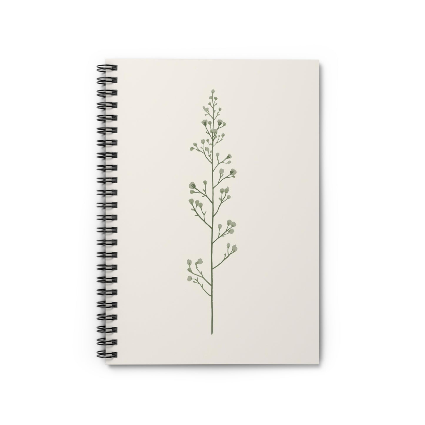Quiet Botanicals Minimal Spiral Notebook Ruled Journal for Notes & Planning