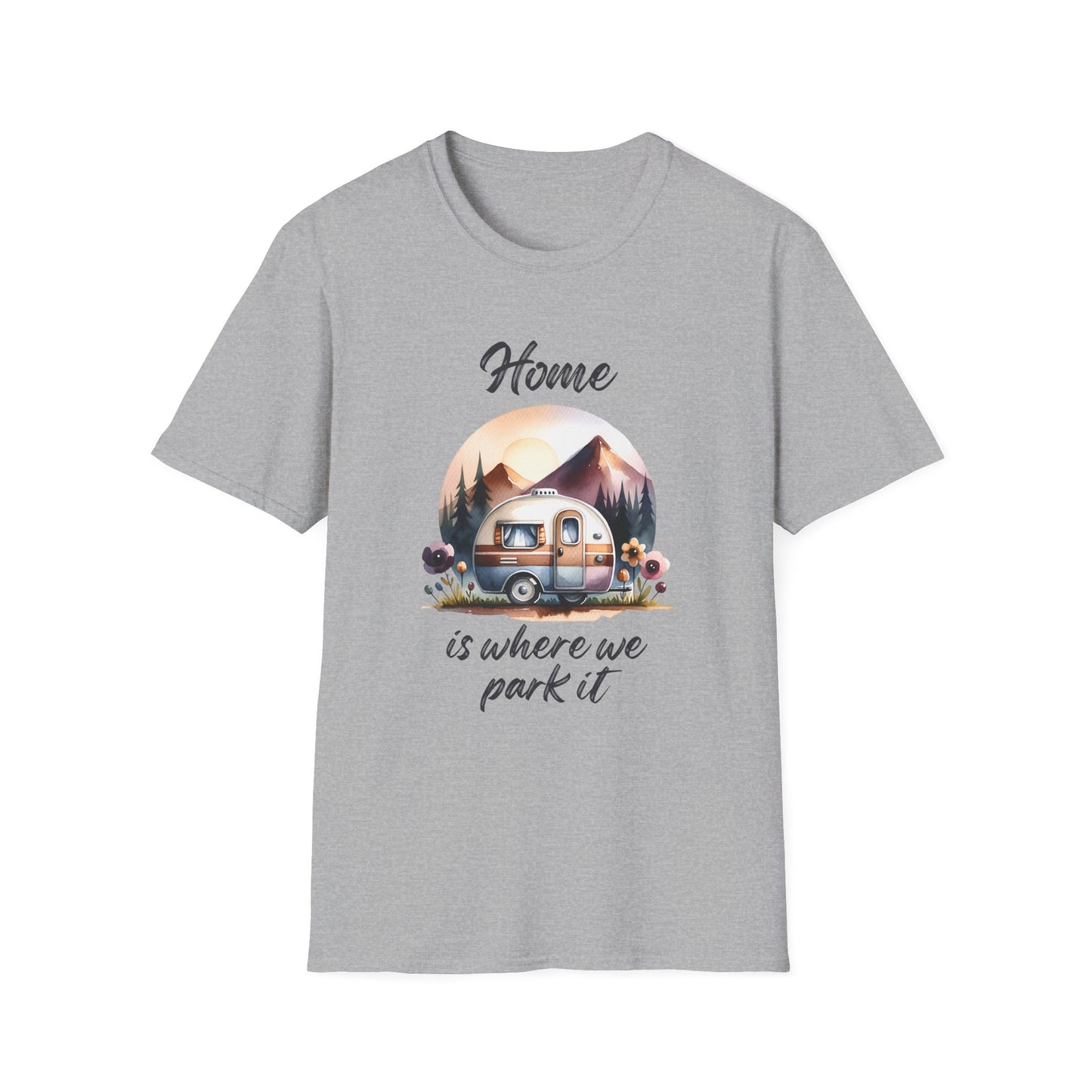 Home Is Where We Park It Tee Road Trip & Camper Retro T-Shirt