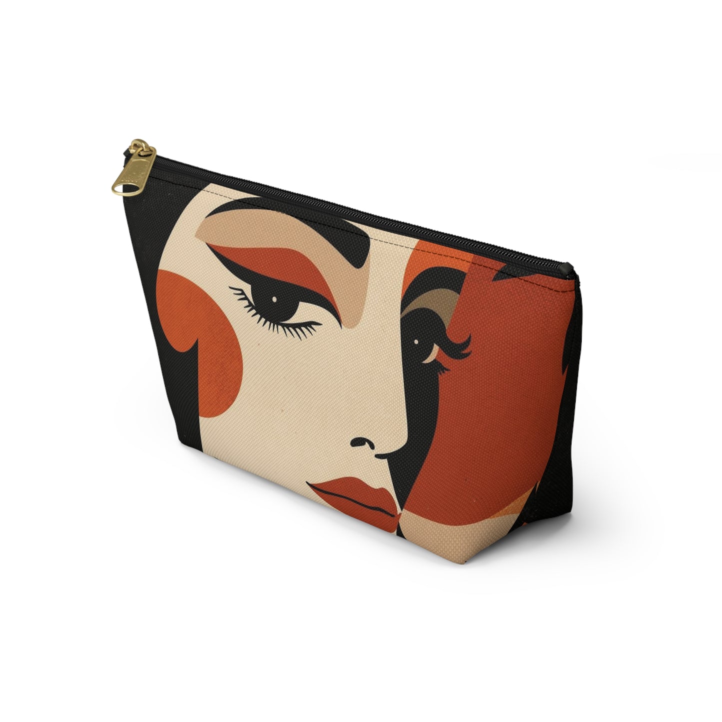 Crimson Muse Modern Abstract Makeup Bag | Cosmetic Pouch