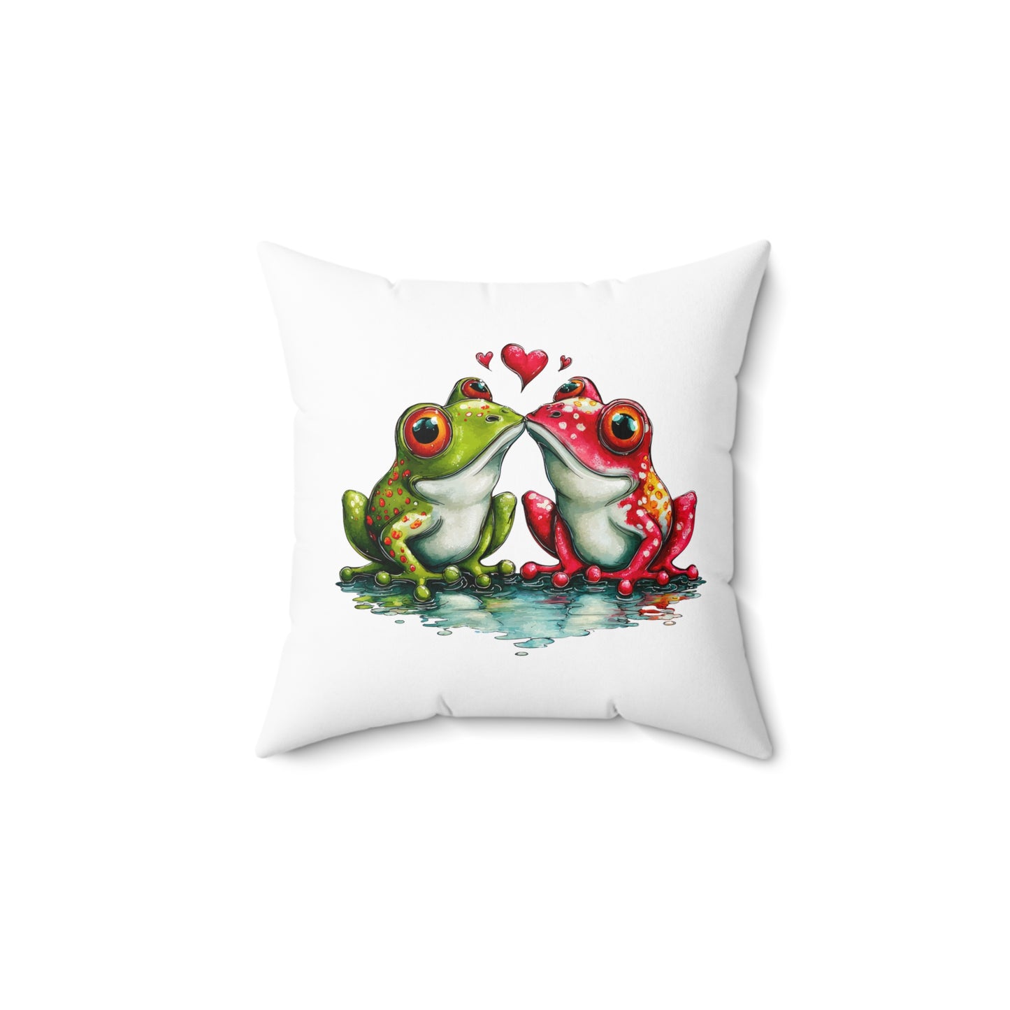 Toadally in Love Frog Romance Valentine Pillow – Cute Animal Illustration Gift