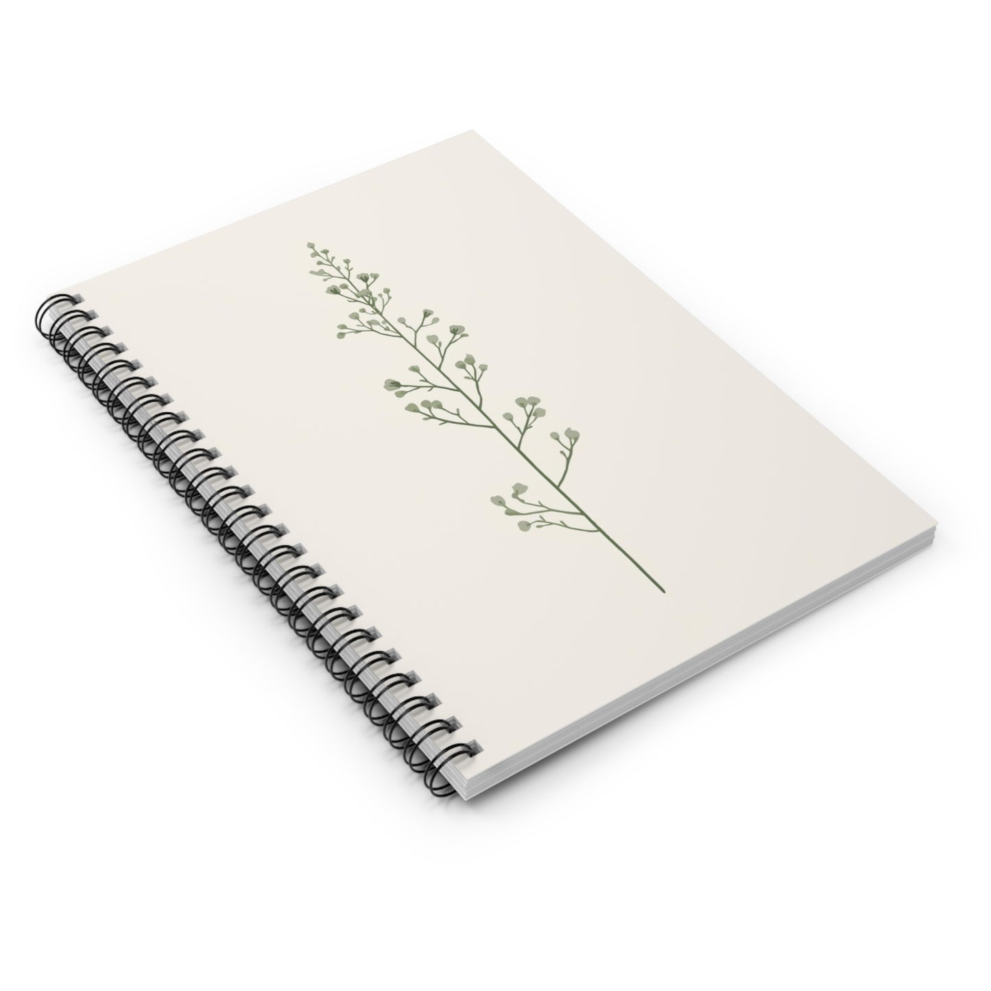 Quiet Botanicals Minimal Spiral Notebook Ruled Journal for Notes & Planning
