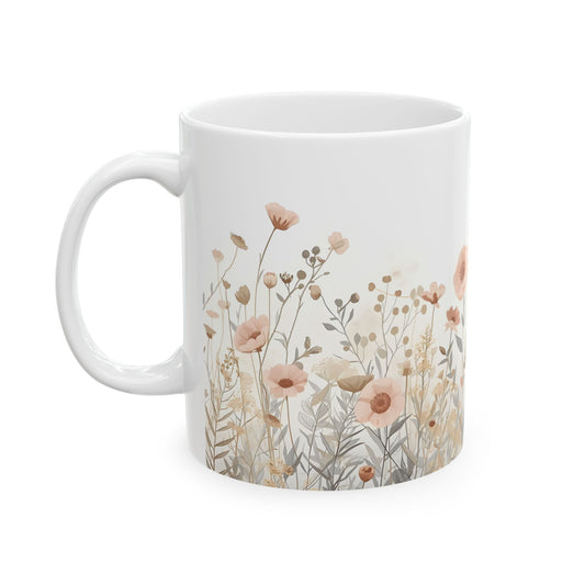 Quiet Botanicals Wildflower Ceramic Mug Coffee Cup (11oz, 15oz)