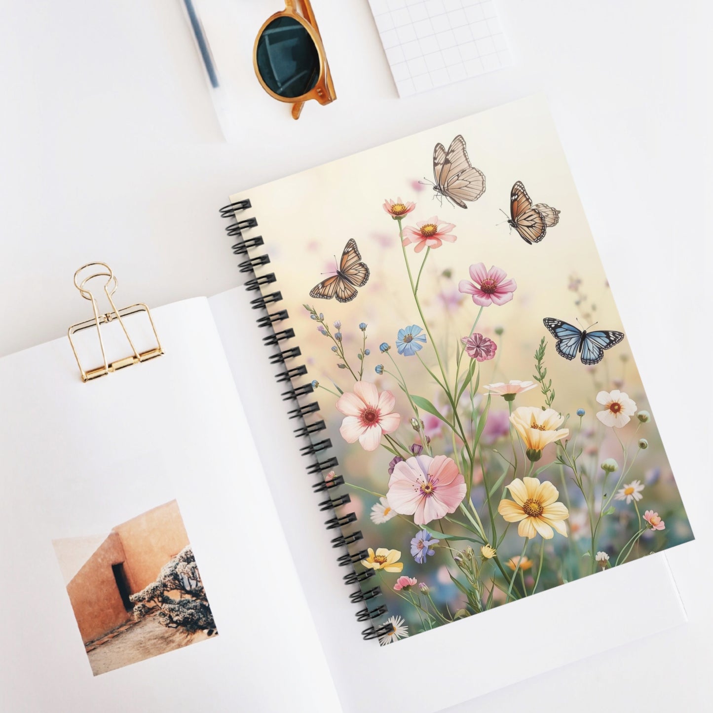 Wildflower Butterfly Notebook – Pastel Floral Writing Notebook