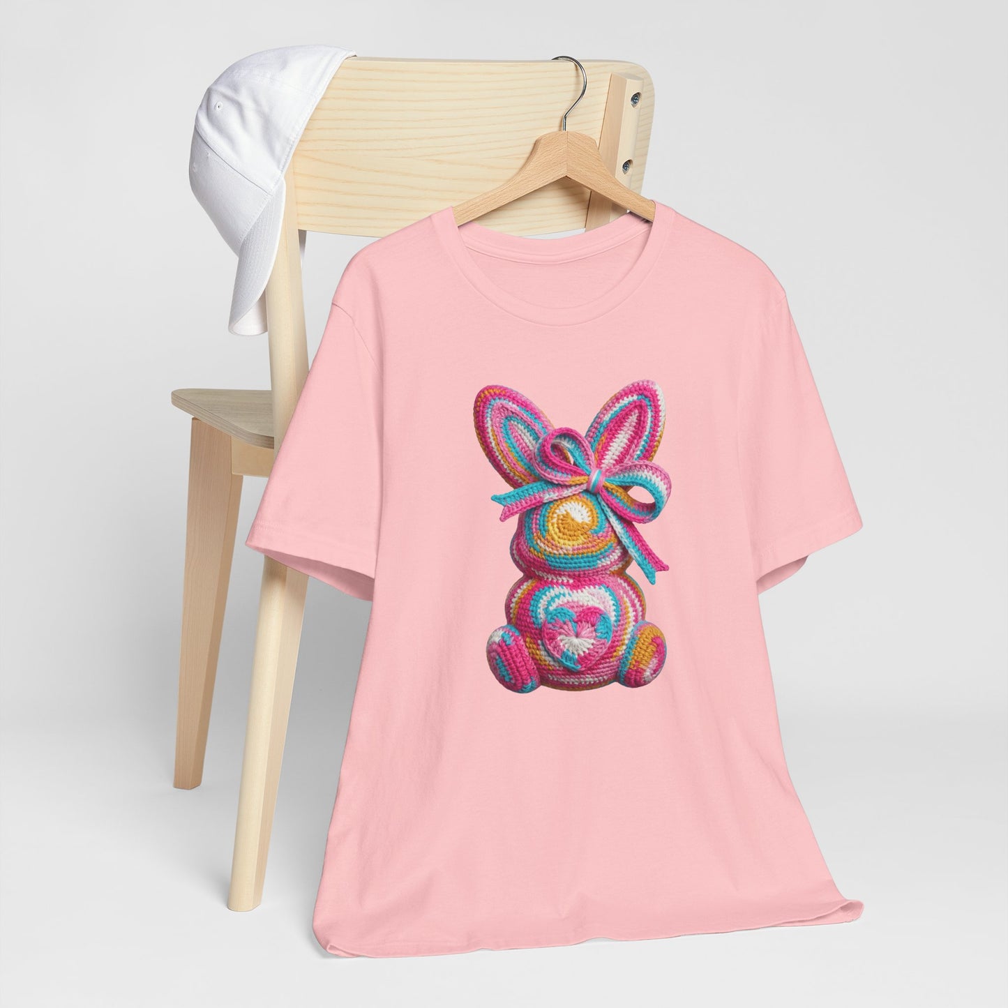 Crochet Easter Bunny with Heart Detail Spring Design T-shirt