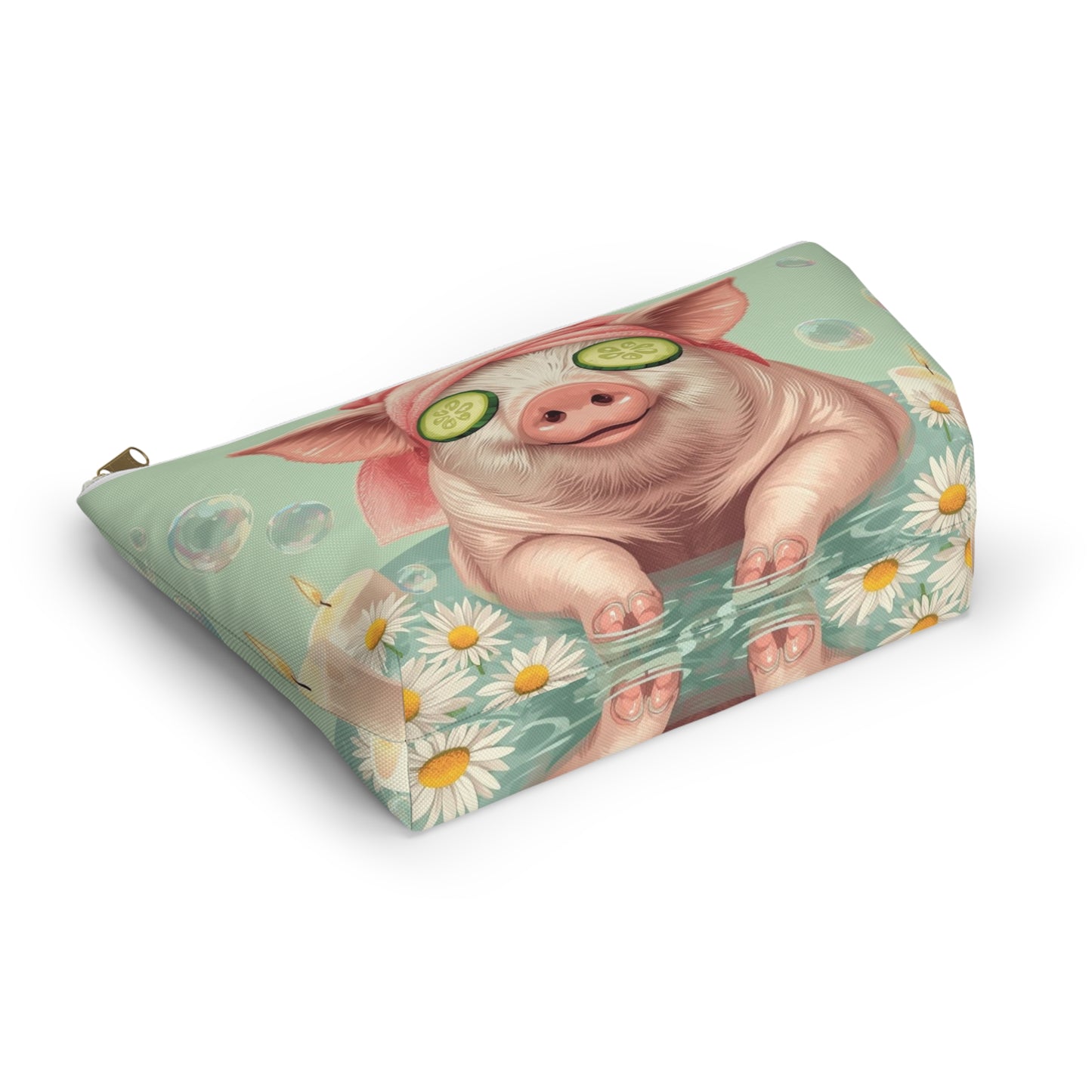 Pig Spa Day Cosmetic Pouch | Cute Makeup Bag
