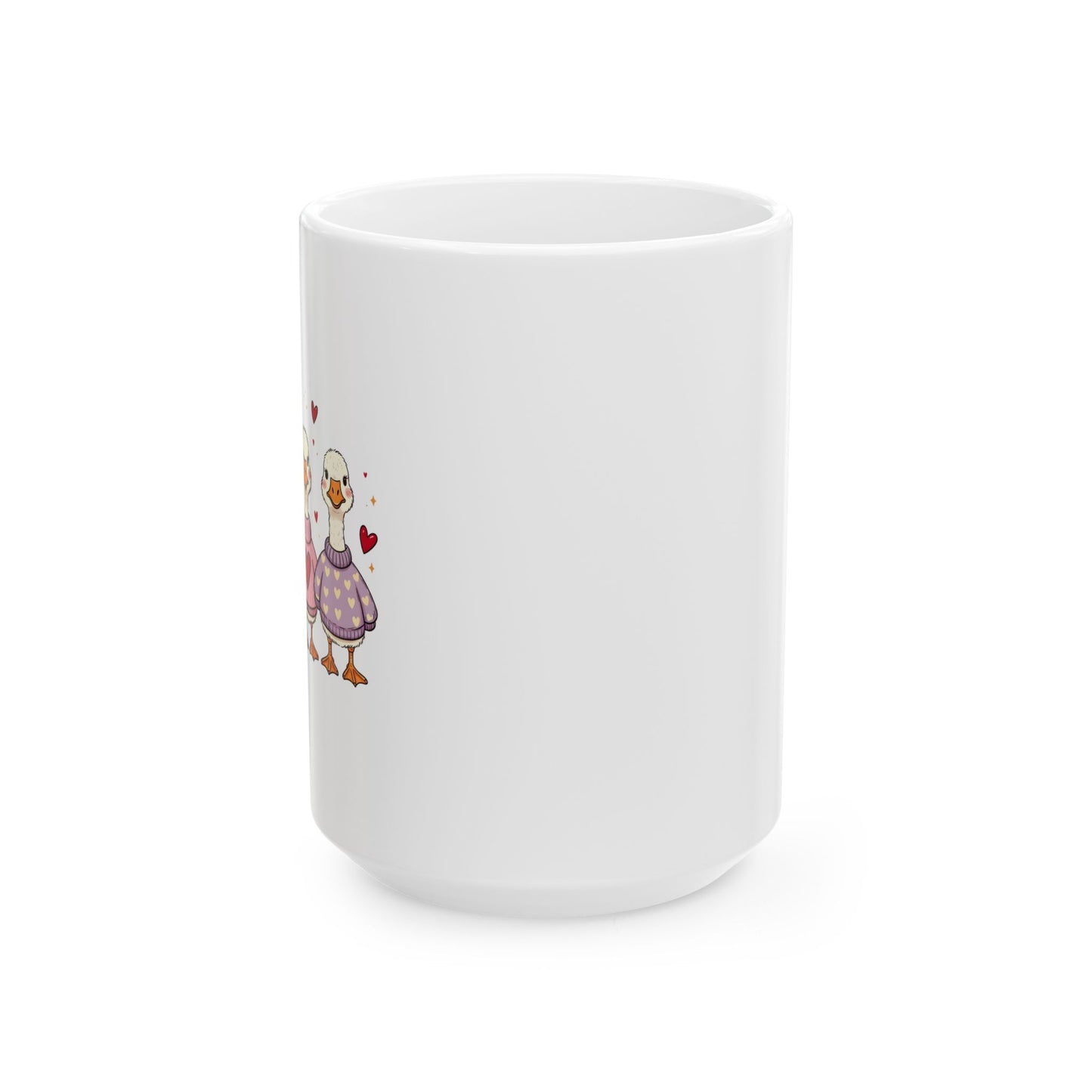 Love is in the Flock Ceramic Mug - Vibrant Colorful Animal Coffee Cup (11oz & 15oz)
