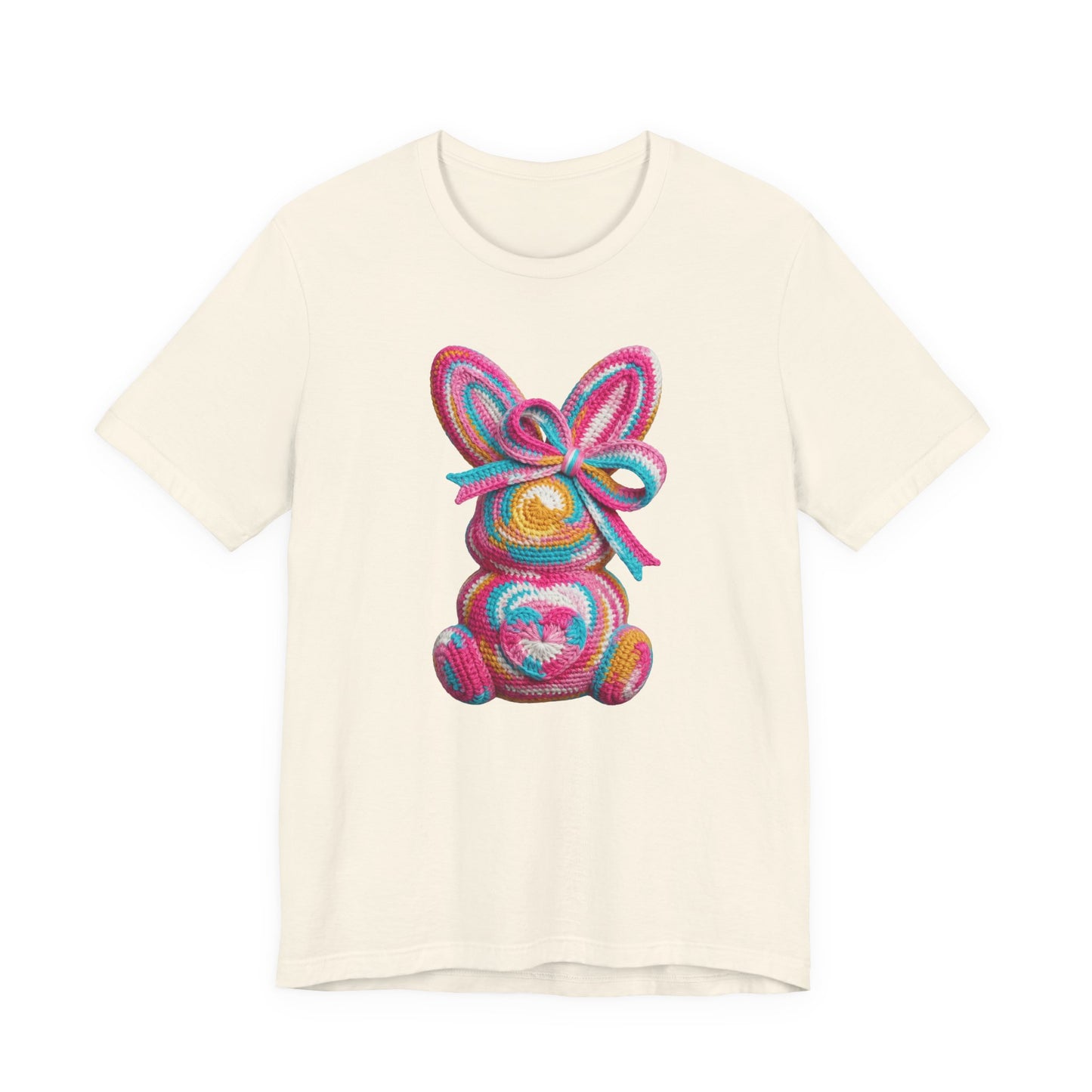 Crochet Easter Bunny with Heart Detail Spring Design T-shirt