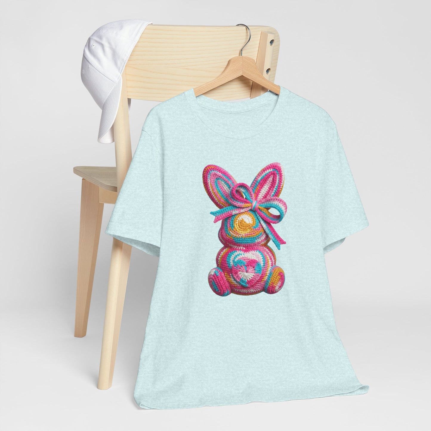 Crochet Easter Bunny with Heart Detail Spring Design T-shirt