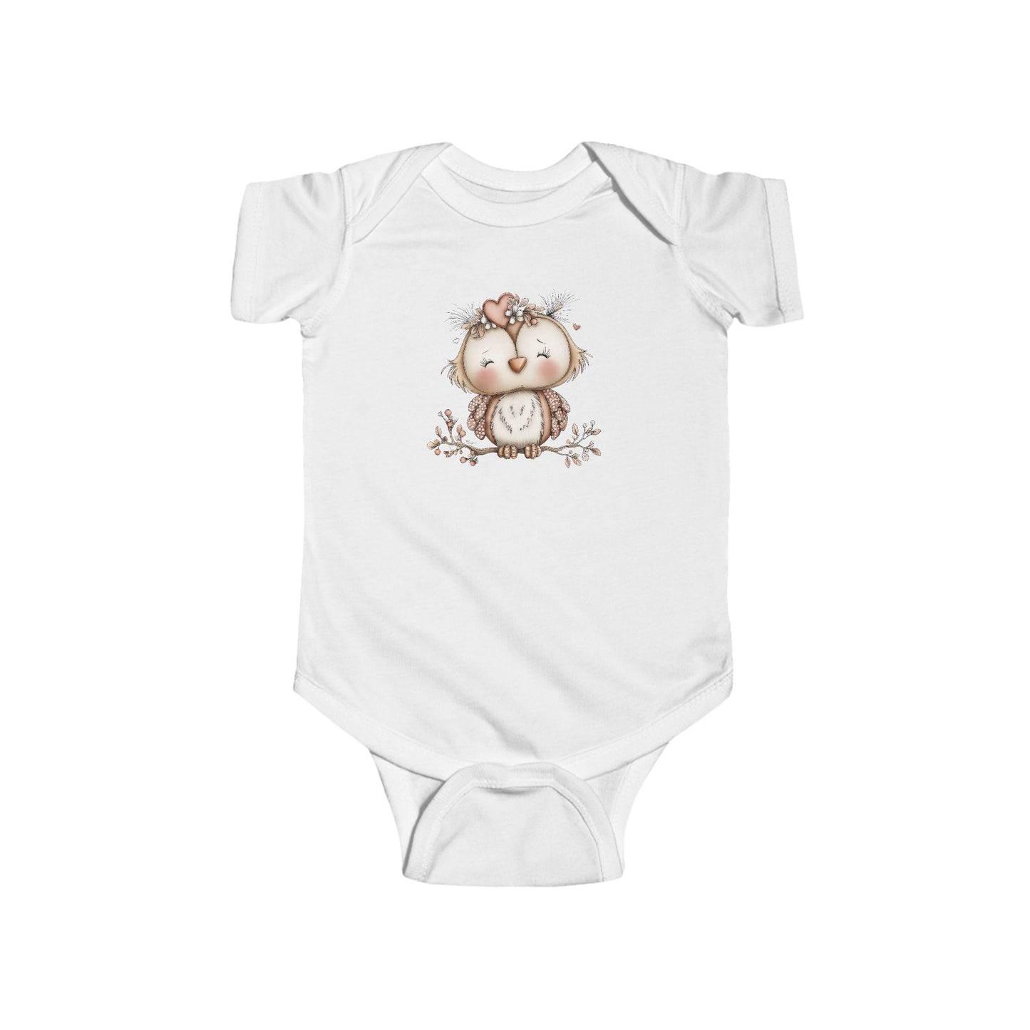 Cute Owl Baby Bodysuit Neutral Woodland Animal Design Onesie