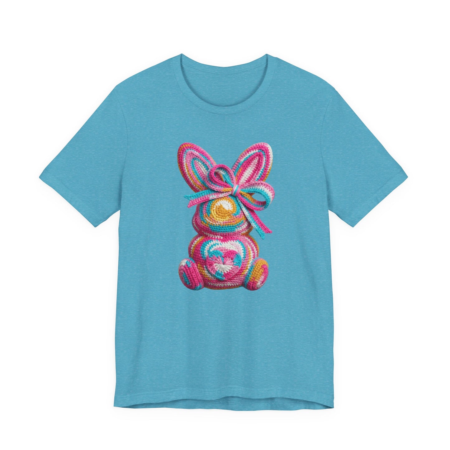 Crochet Easter Bunny with Heart Detail Spring Design T-shirt