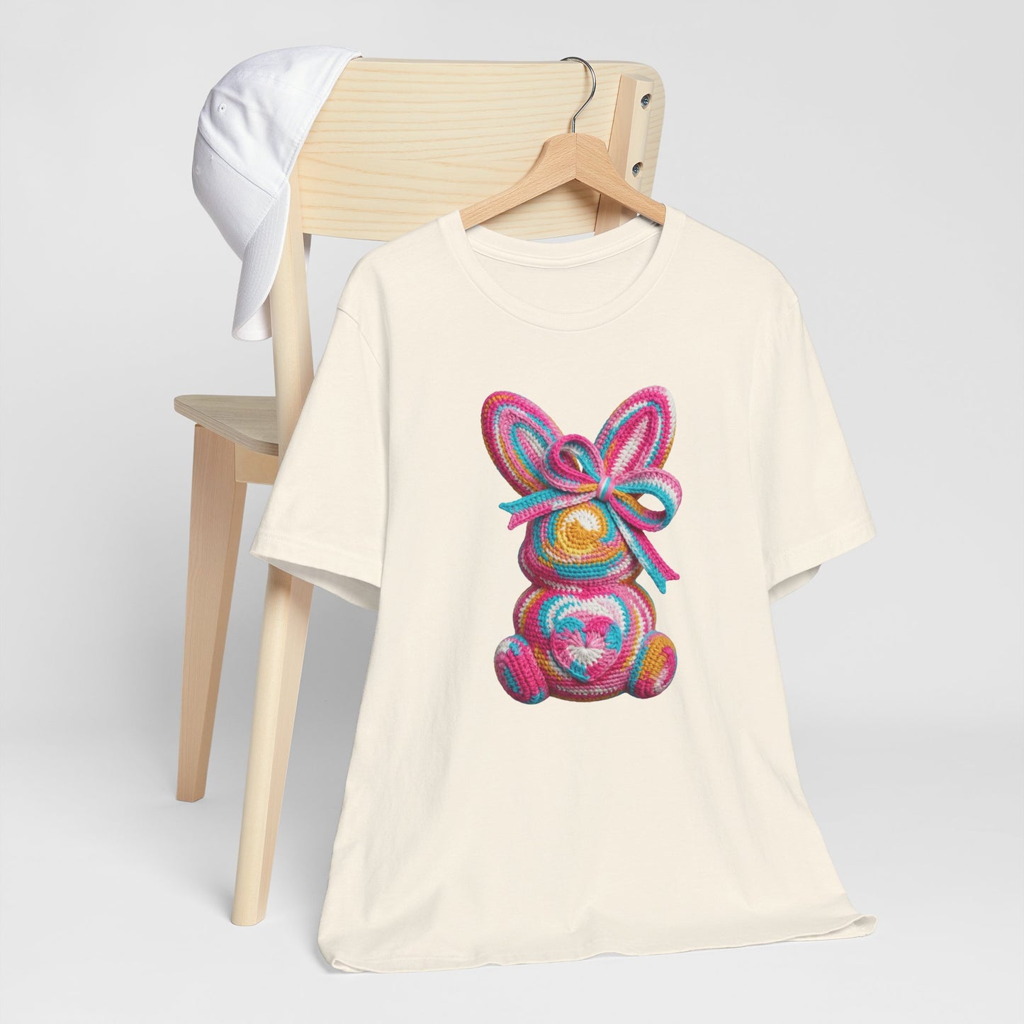Crochet Easter Bunny with Heart Detail Spring Design T-shirt