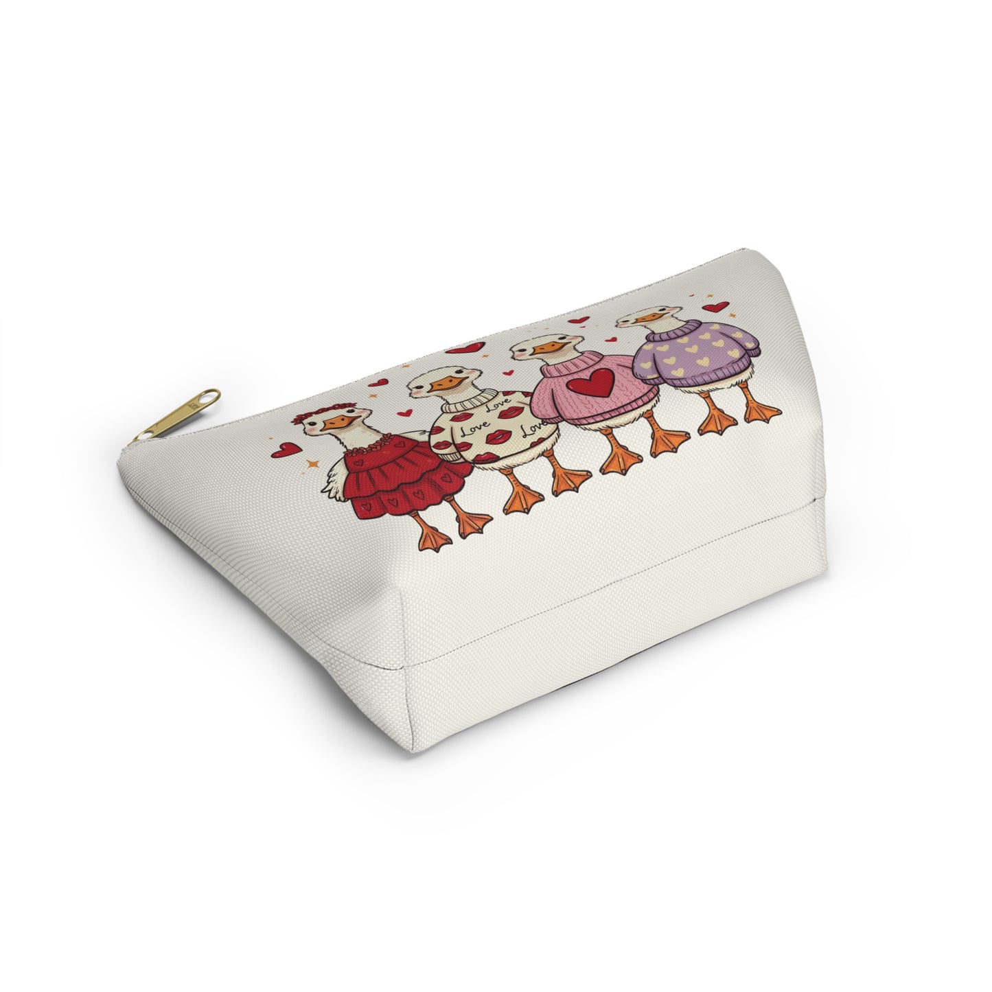 Love Is in the Flock Goose Valentine Makeup Bag Cosmetic Pouch