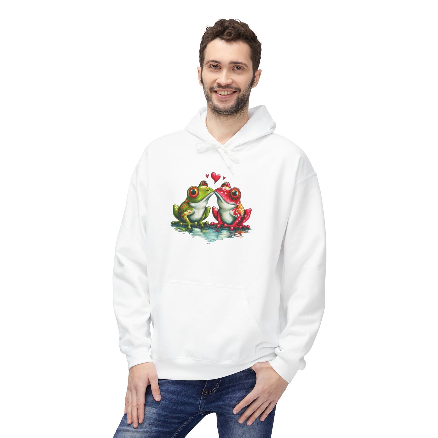 Toadally in Love - Cute Valentine Hoodie Cozy Love Illustration