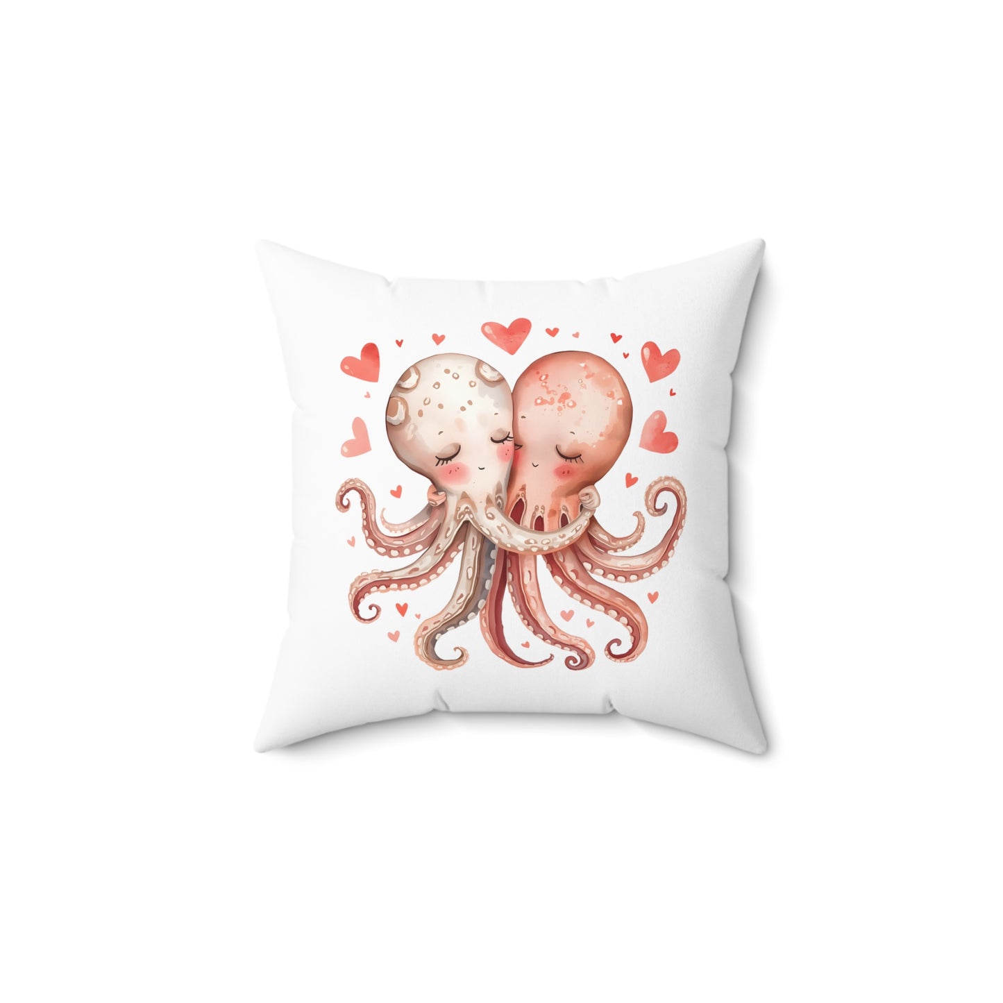 Stuck on You Too Octopus Pillow Cute Love Ocean Home Decor