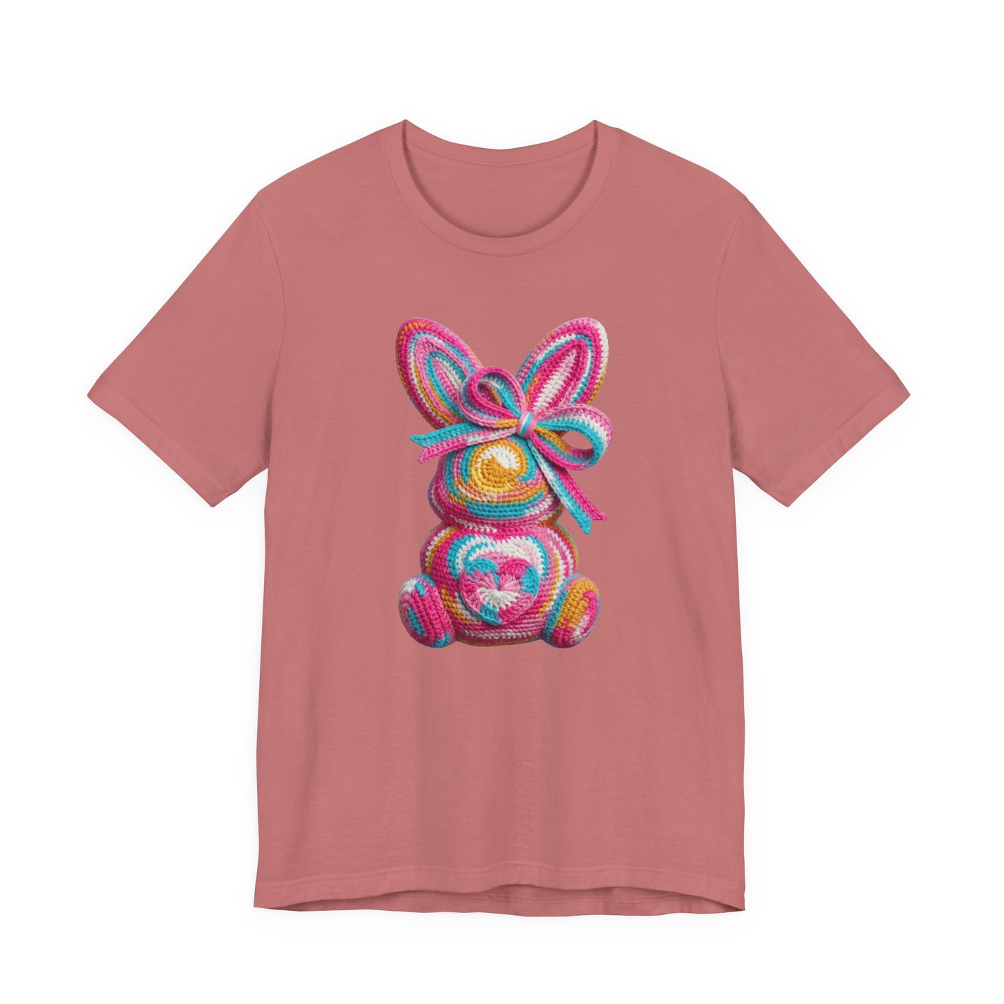 Crochet Easter Bunny with Heart Detail Spring Design T-shirt