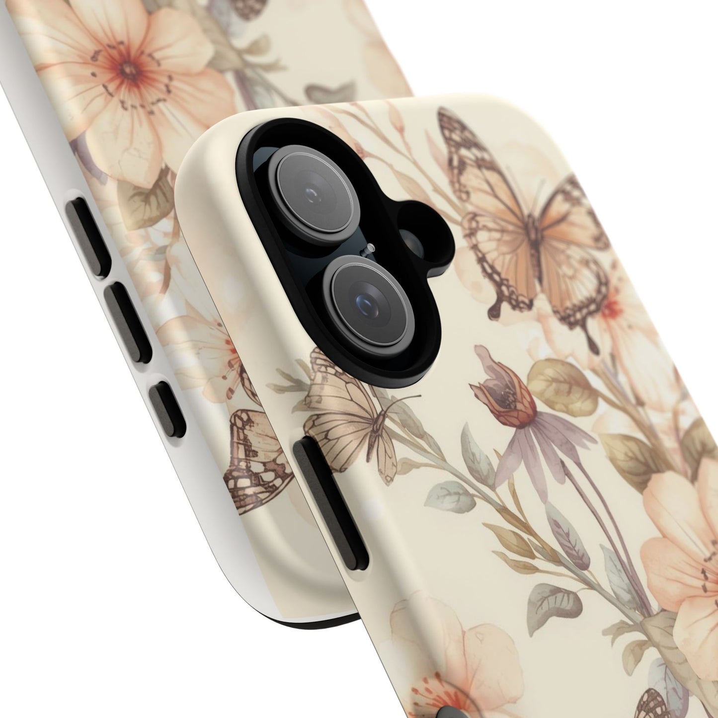 Soft Butterfly & Floral Illustration Tough Protective iPhone Cover