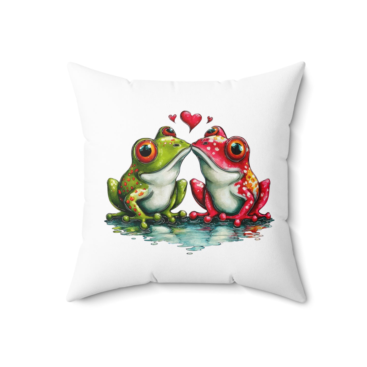 Toadally in Love Frog Romance Valentine Pillow – Cute Animal Illustration Gift