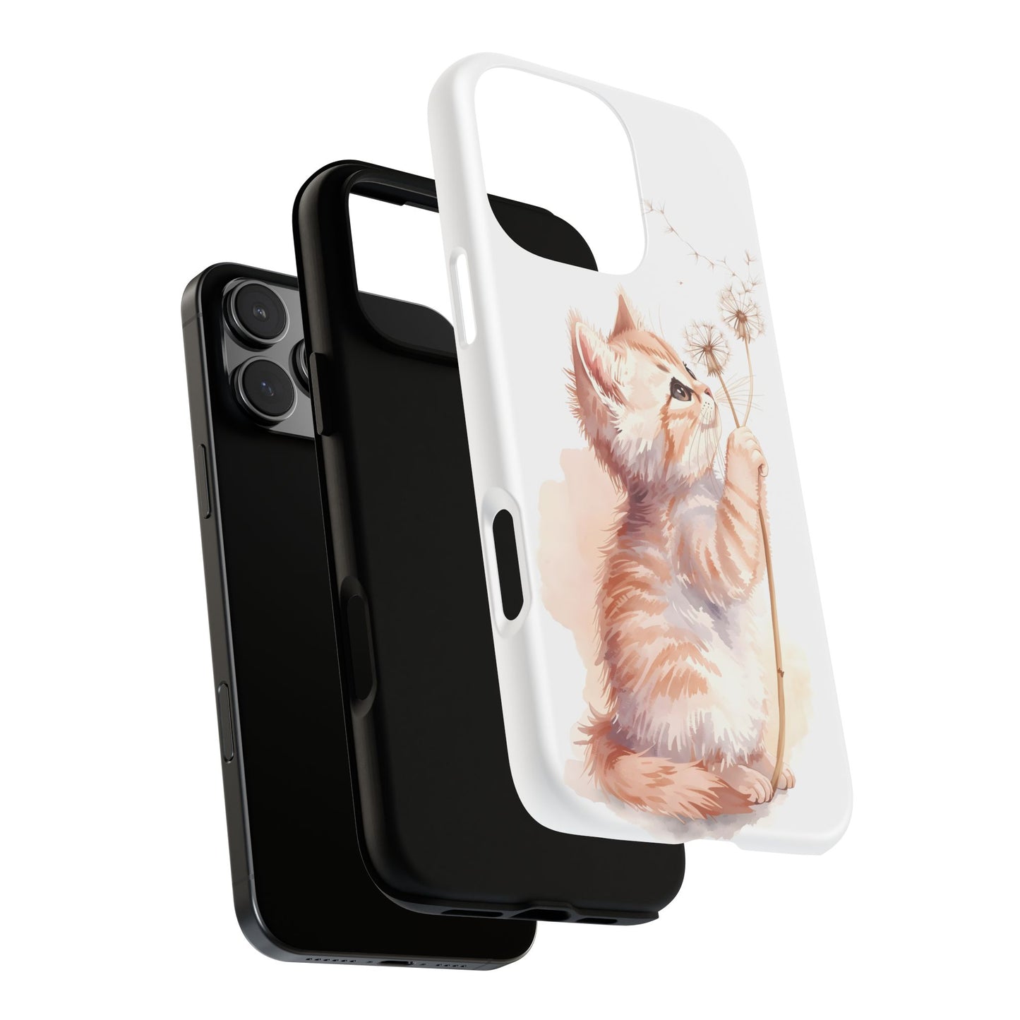 Poetic Kitten with Dandelion Tough Protective iPhone Case