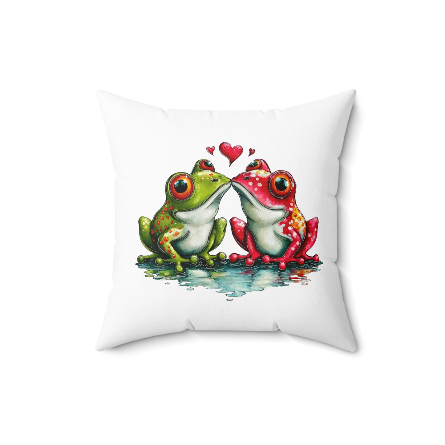 Toadally in Love Frog Romance Valentine Pillow – Cute Animal Illustration Gift