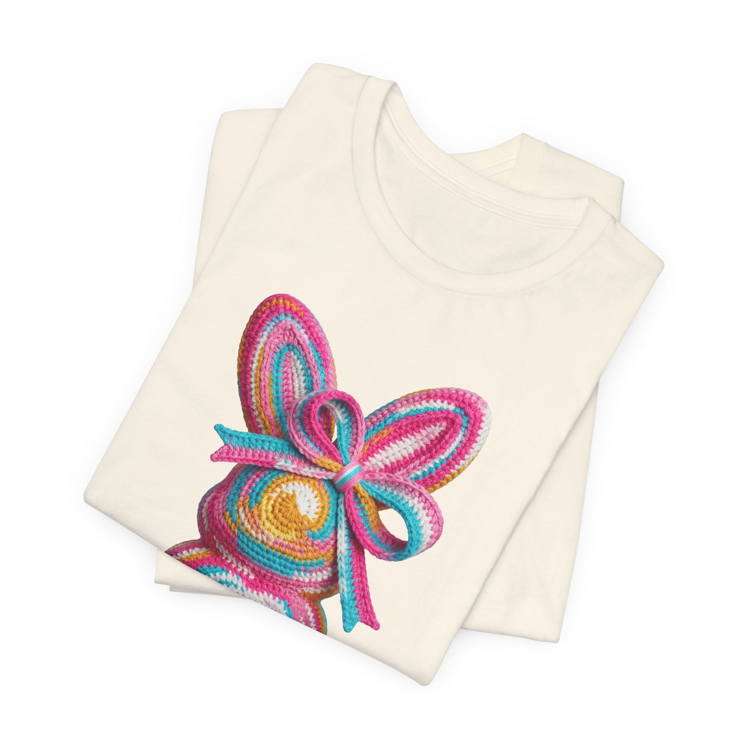 Crochet Easter Bunny with Heart Detail Spring Design T-shirt