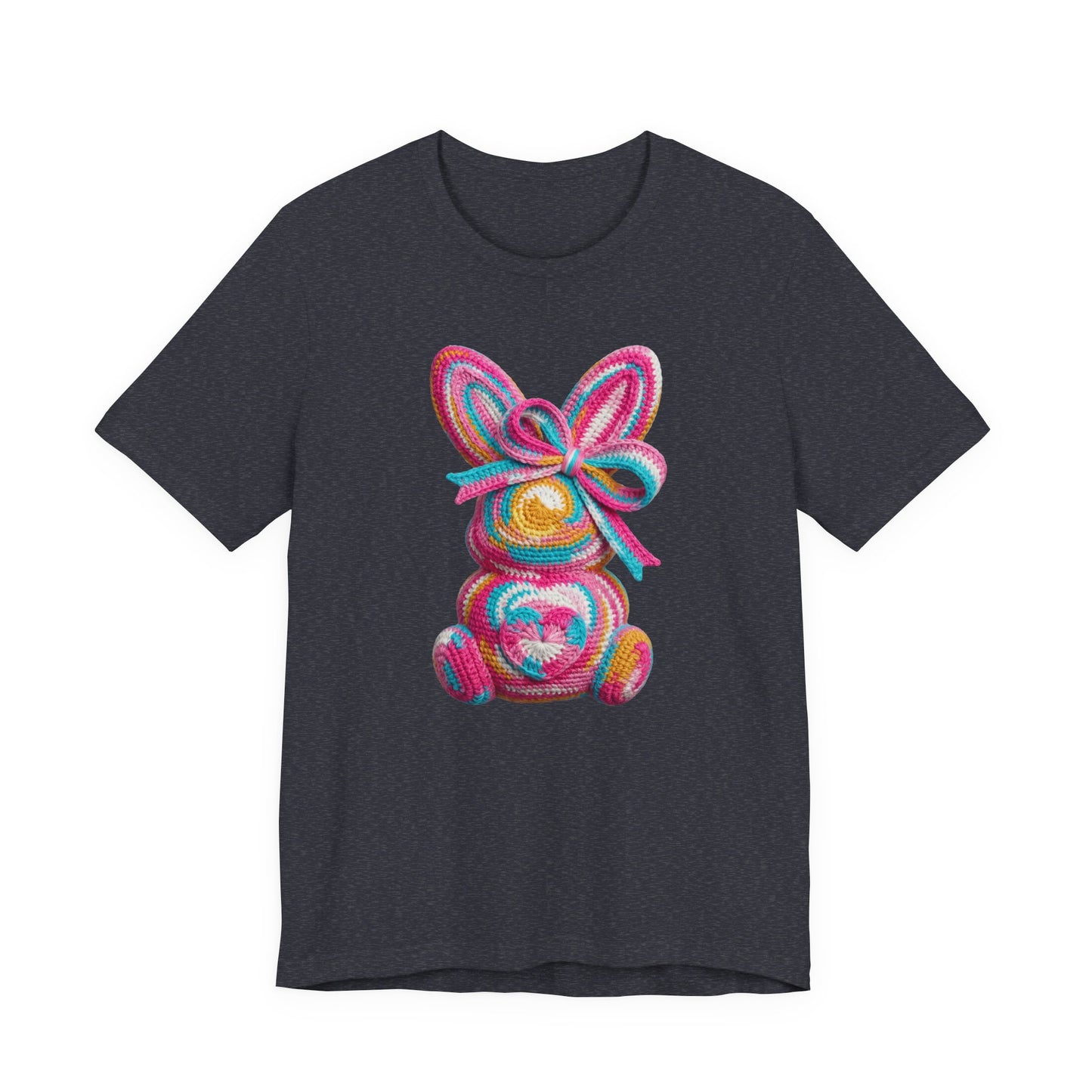 Crochet Easter Bunny with Heart Detail Spring Design T-shirt