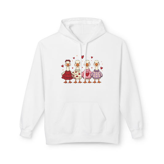 Love Is In The Flock - Cute Valentine Hoodie Cozy Love Illustration