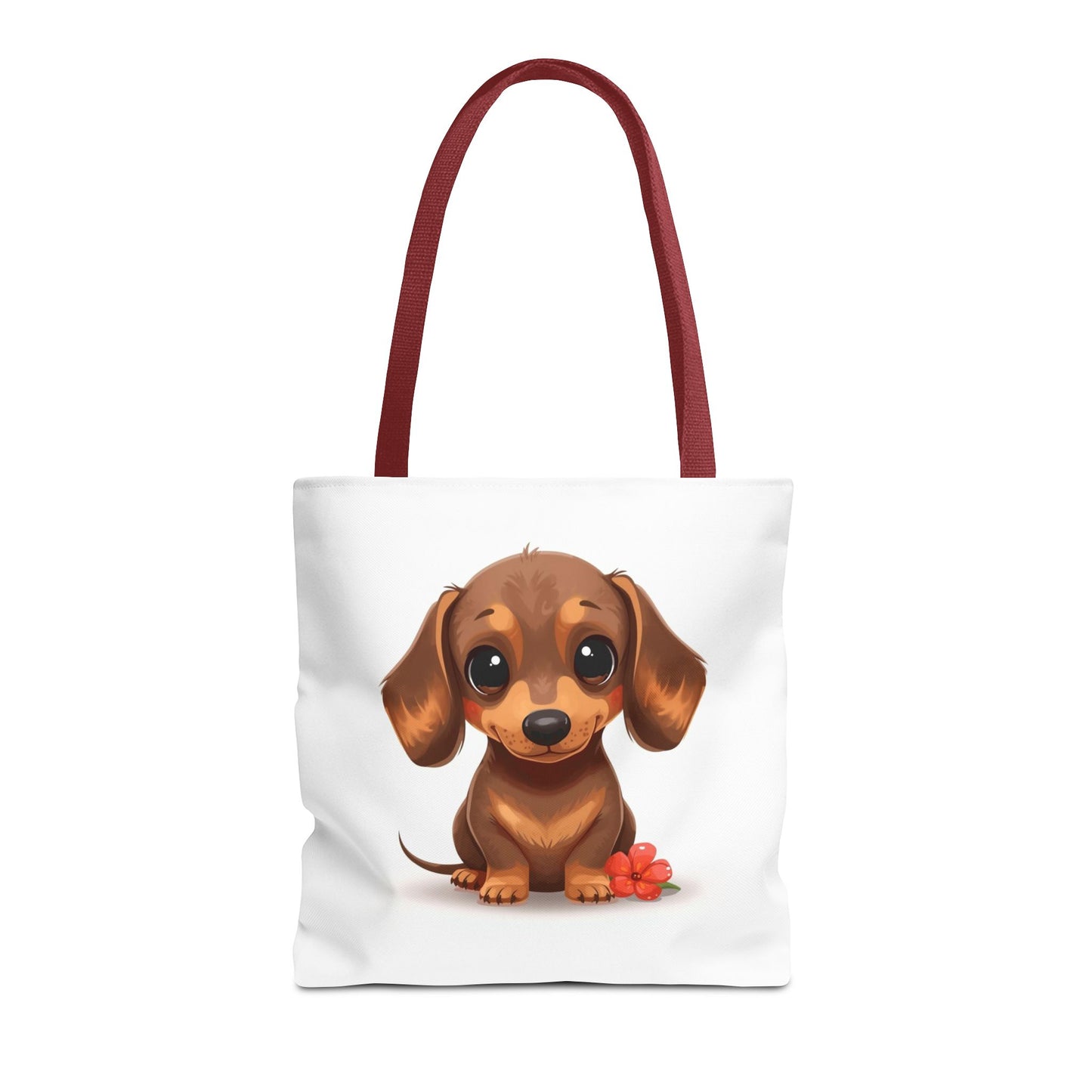 Charming Dachshund Cute Sausage Dog Illustration Cotton Canvas Tote Bag