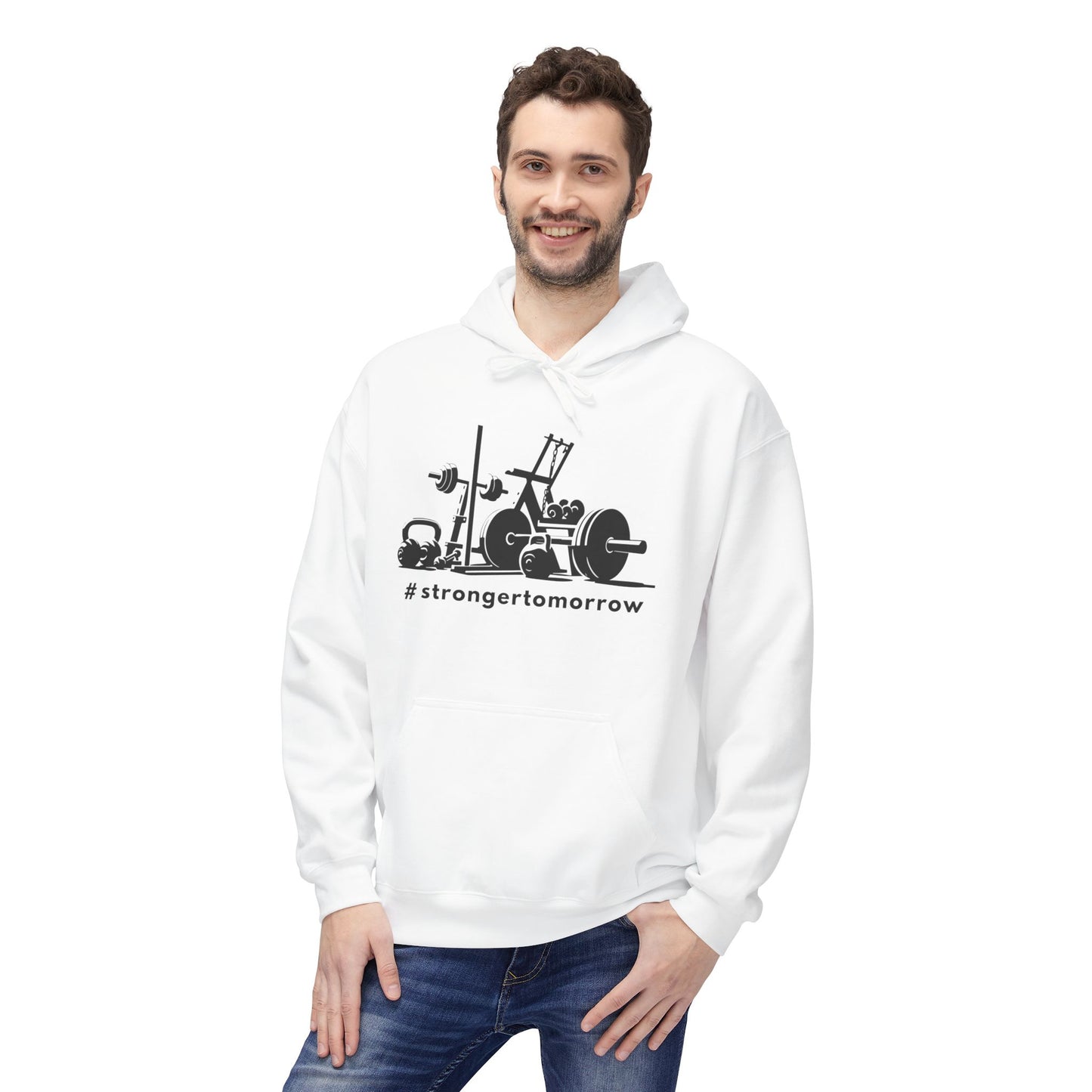 Stronger Tomorrow Gym Hoodie – Men’s Fitness Motivation Hoodie