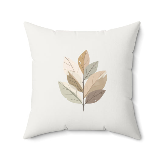 Minimalist Botanical Throw Pillow - Quiet Botanicals No. 8 — Neutral Watercolor Wildflowers Square Throw Pillow