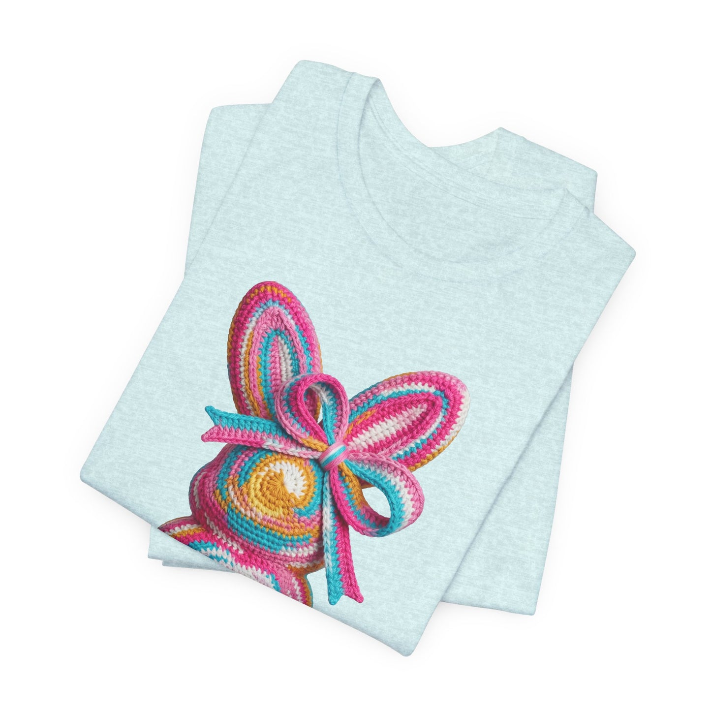 Crochet Easter Bunny with Heart Detail Spring Design T-shirt